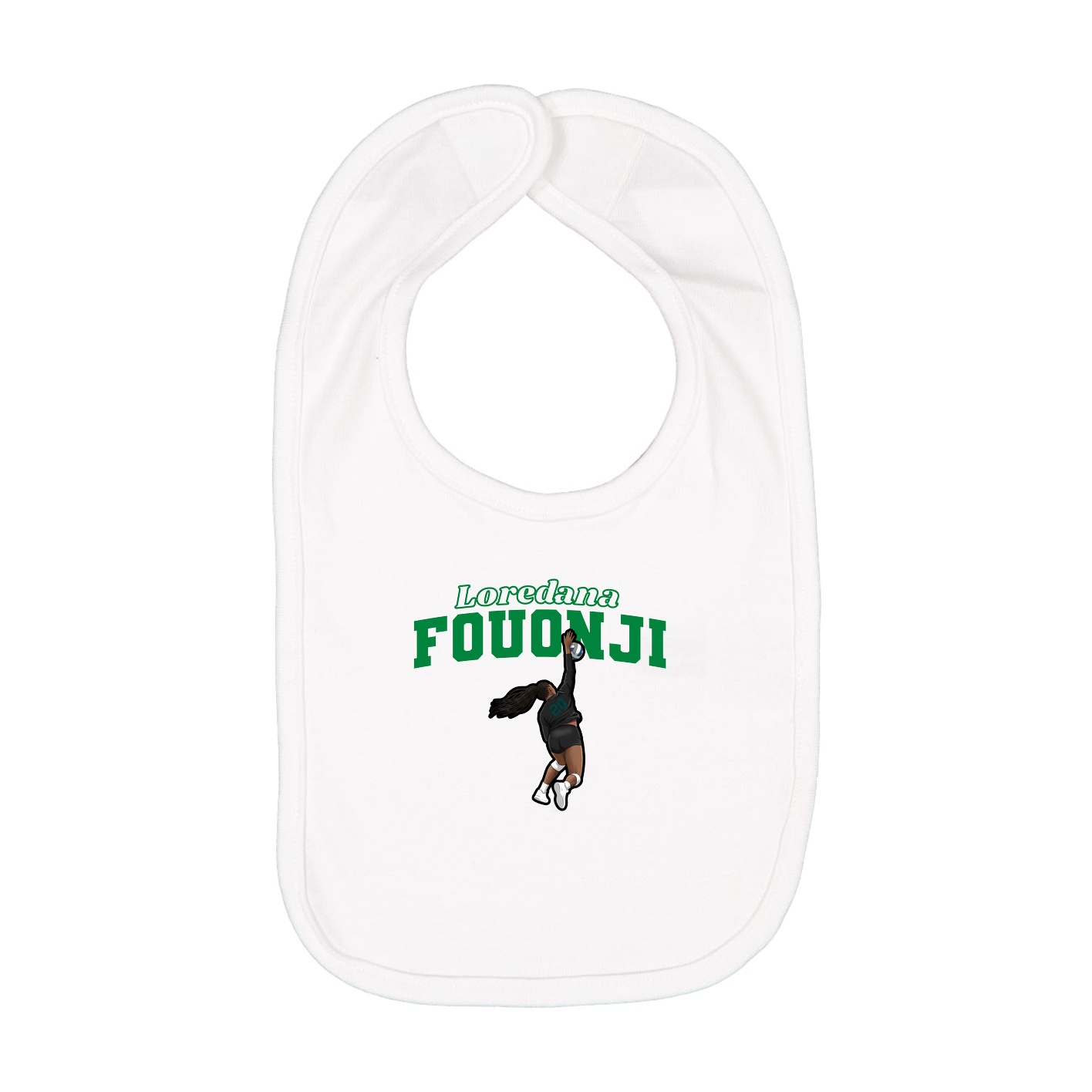 Infant Bib — Name Arch in White