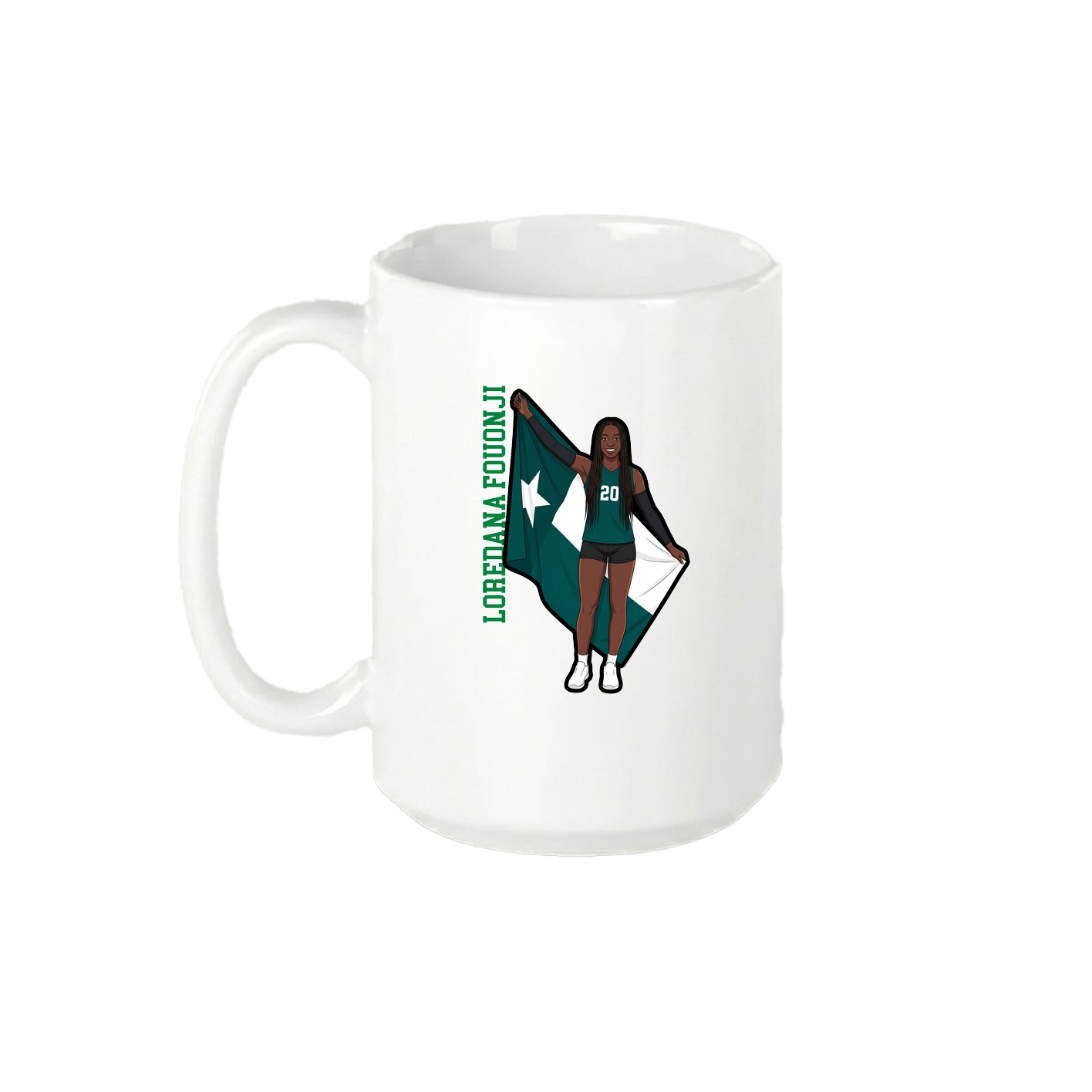 15oz Coffee Mug — Name Vertical in White