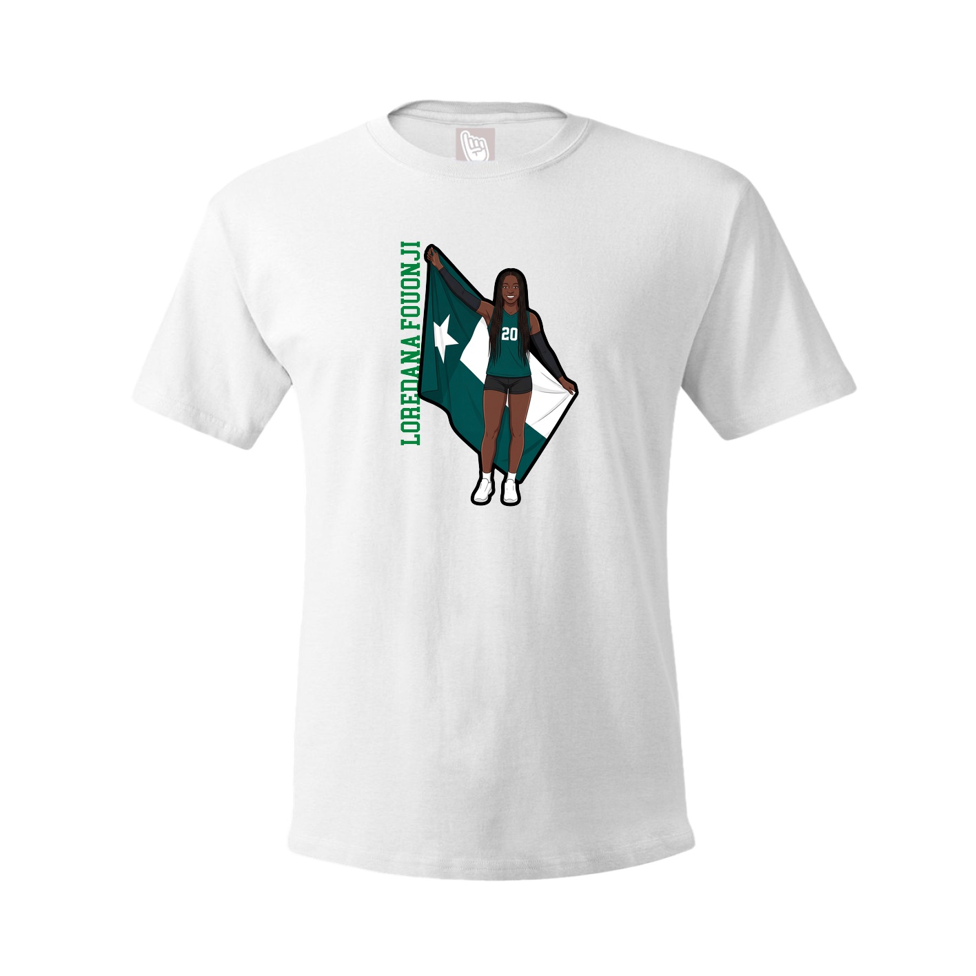 Tee — Name Vertical in White