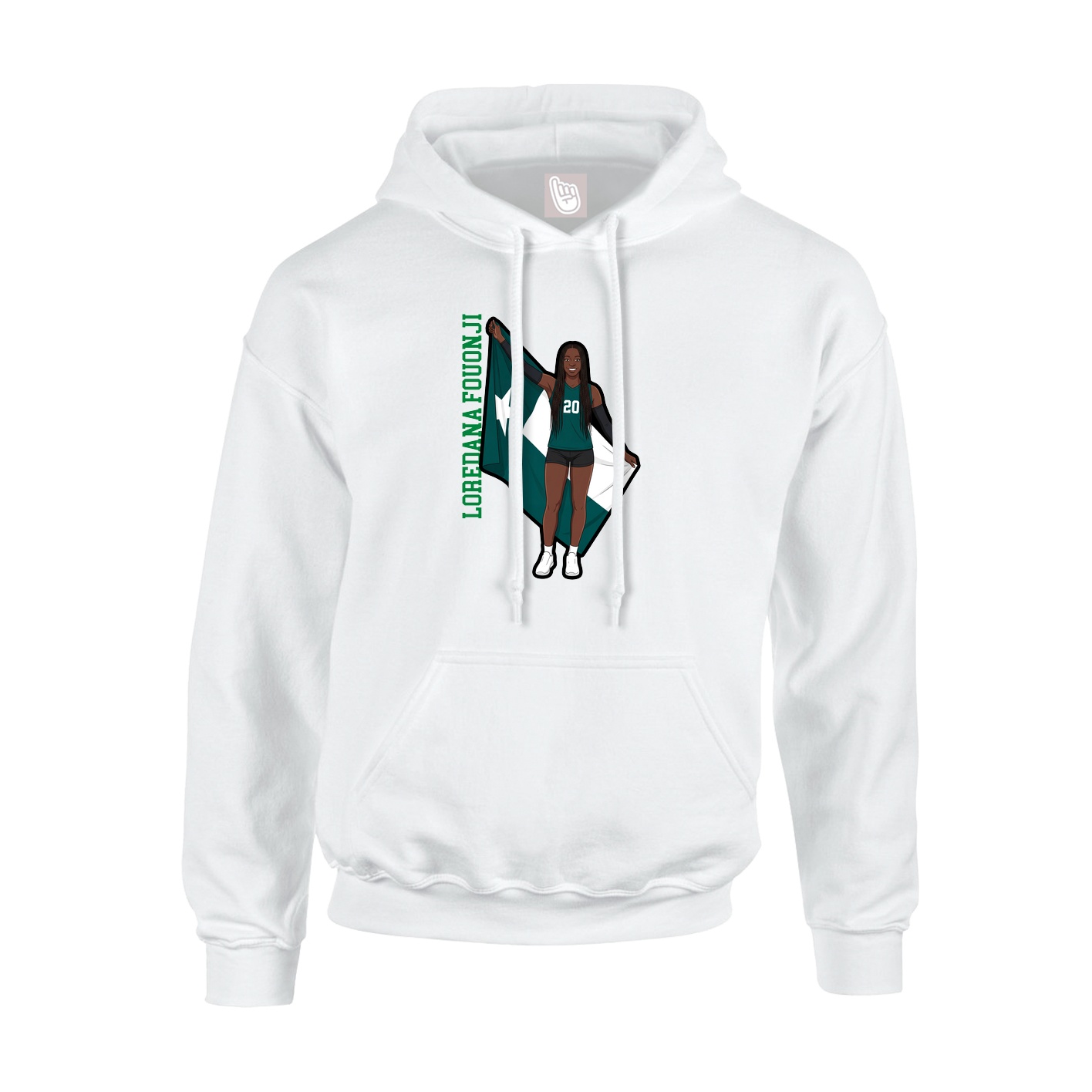 Hoodie — Name Vertical in White