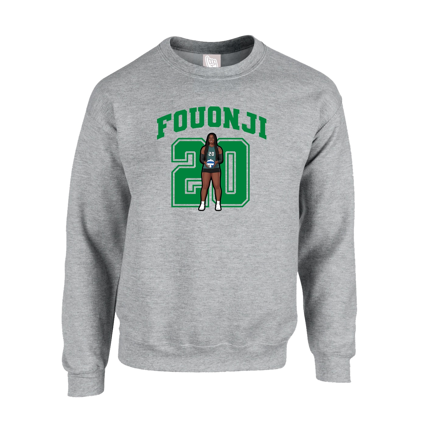 Fleece Crew — Number in Grey