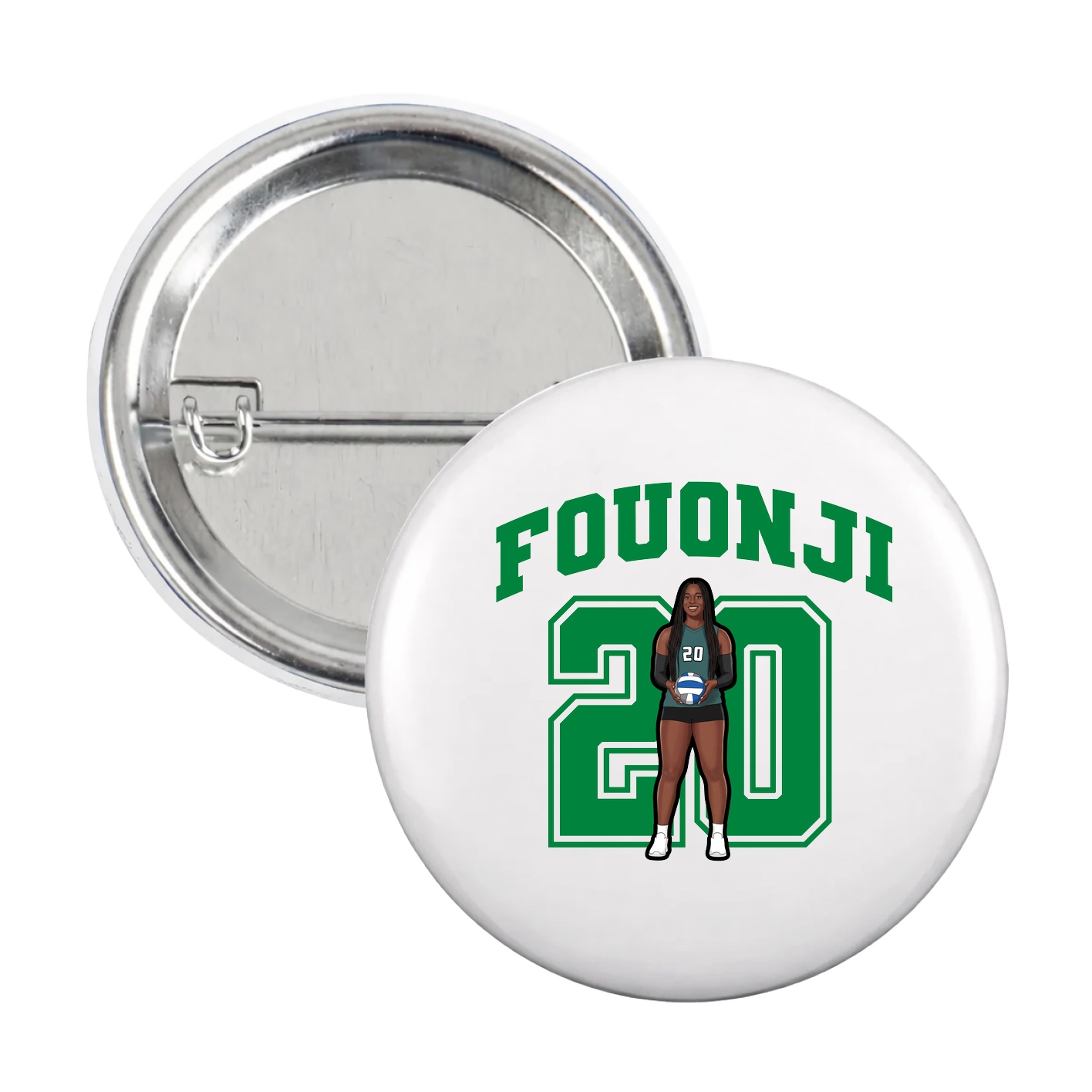Game Day Button — Number in White