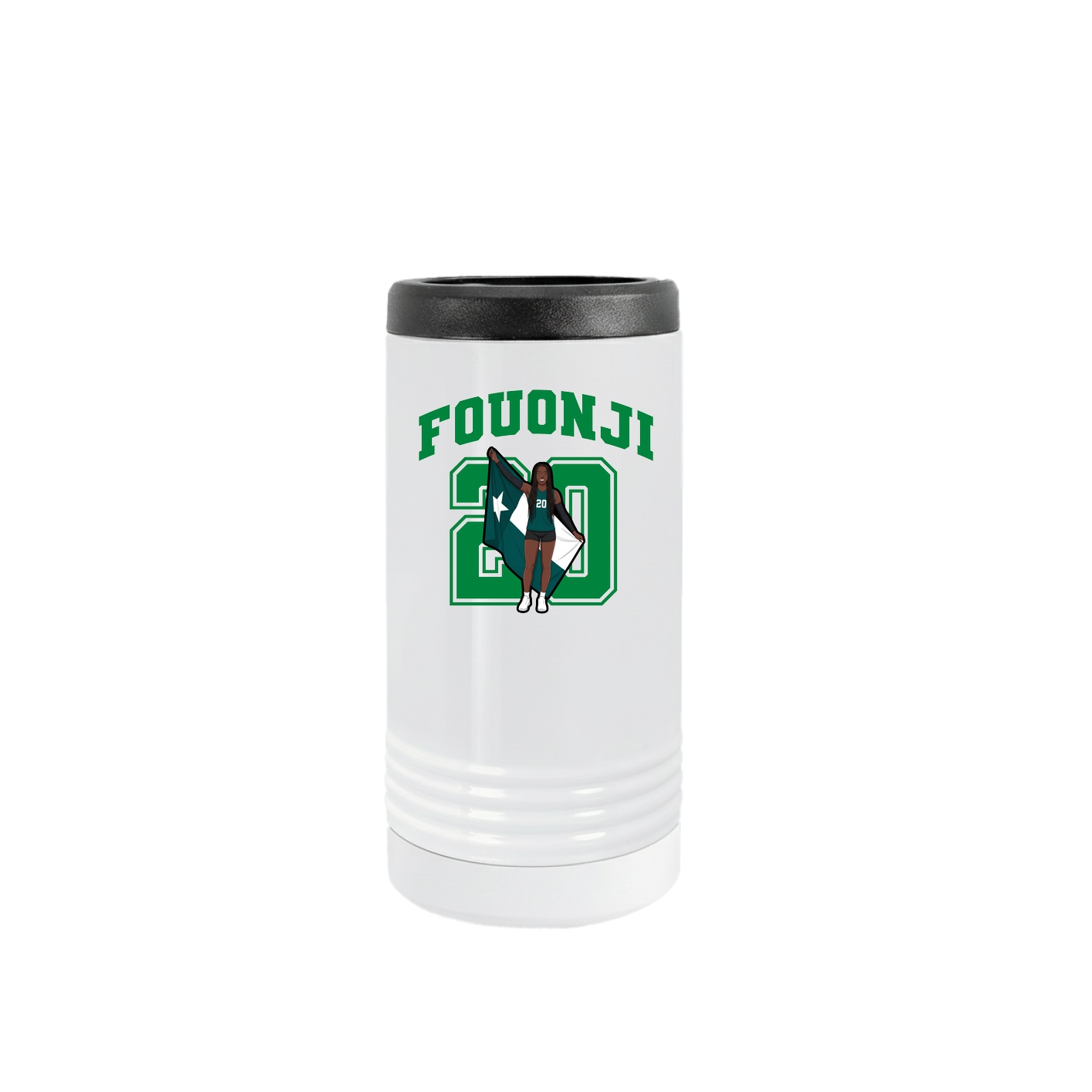 Slim Beverage Holder — Number in White