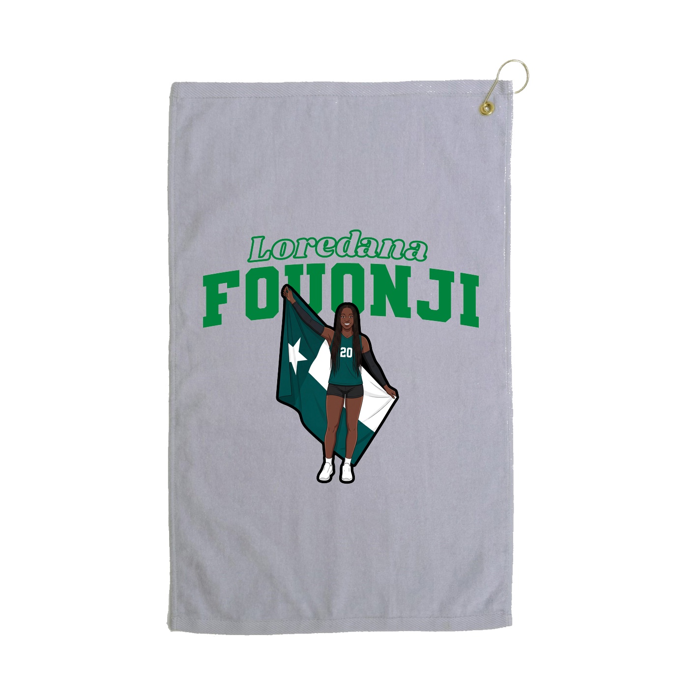 Golf Towel — Name Arch in Grey