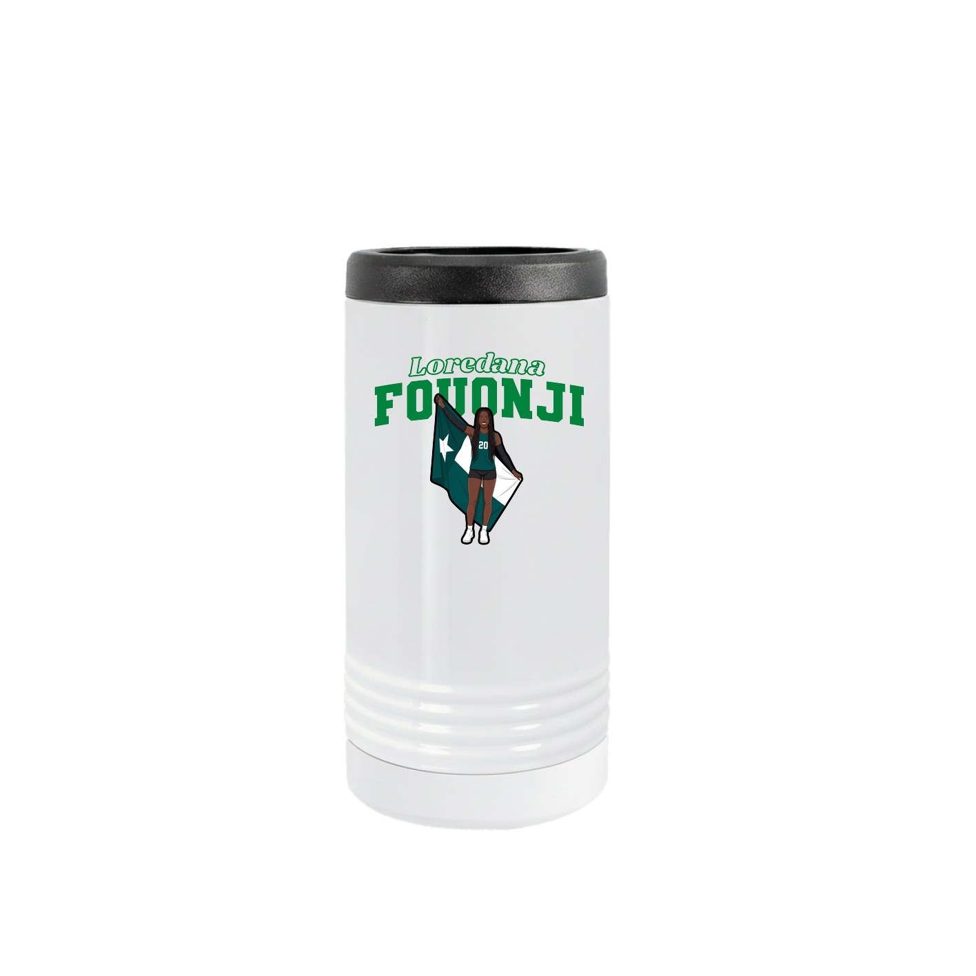Slim Beverage Holder — Name Arch in White