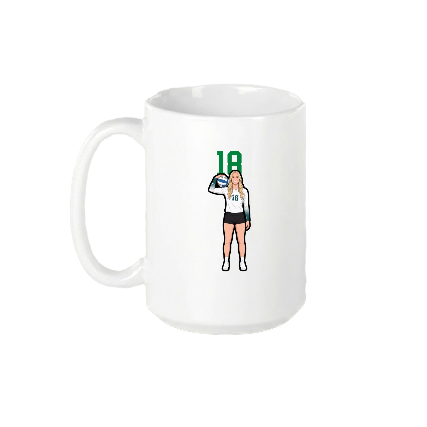 15oz Coffee Mug — Number Top in White