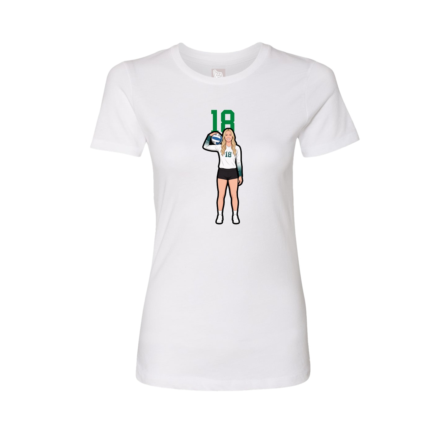 Fitted Women's Tee — Number Top in White