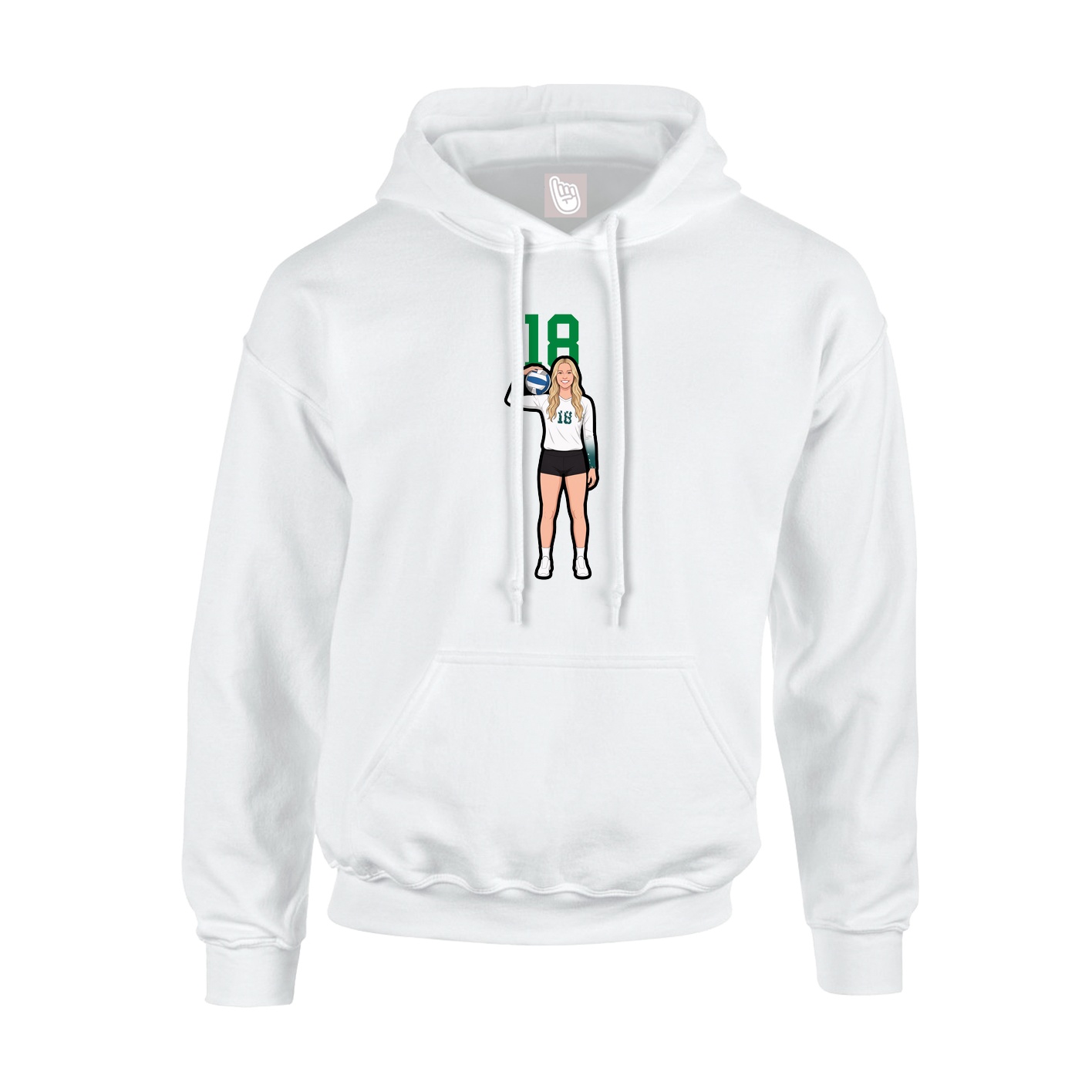 Hoodie — Number Top in White