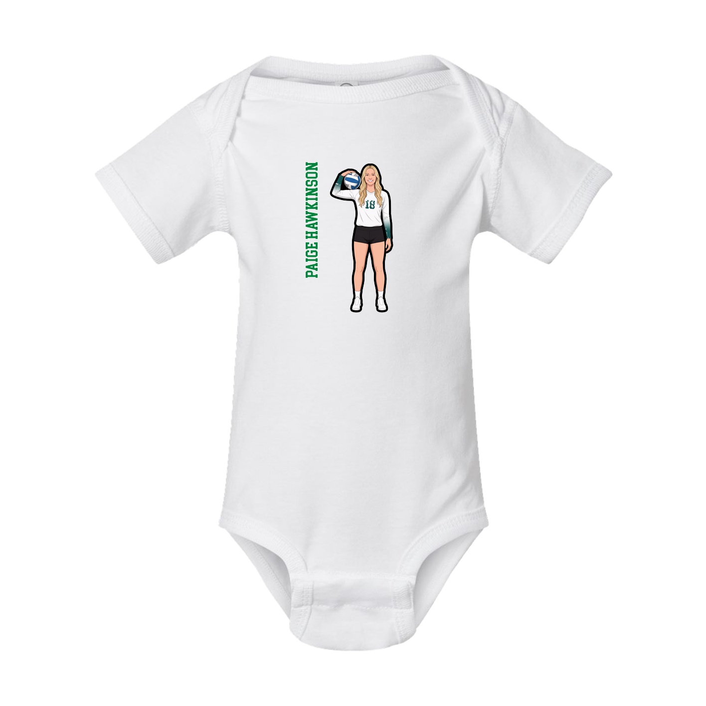 Baby Onesie — Name Vertical in White