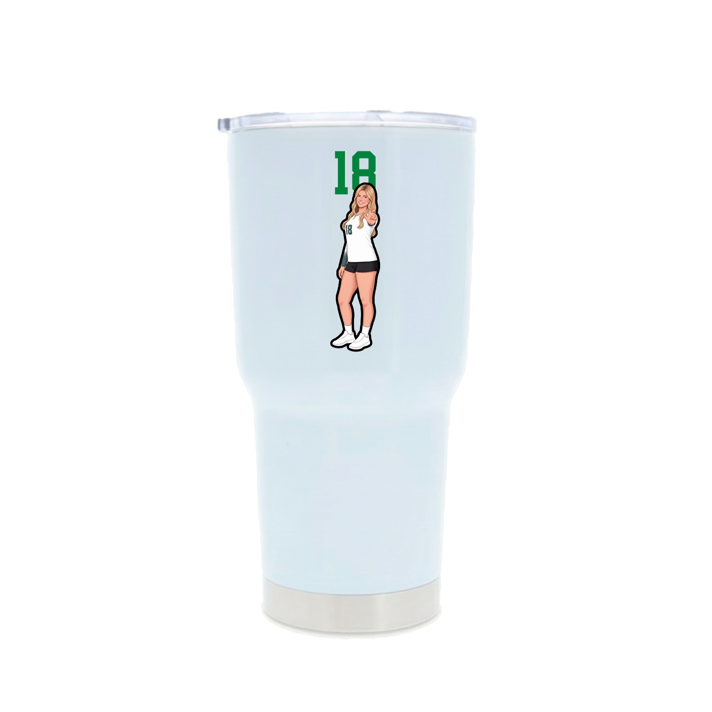 30oz Stainless Steel Tumbler — Number Top in White