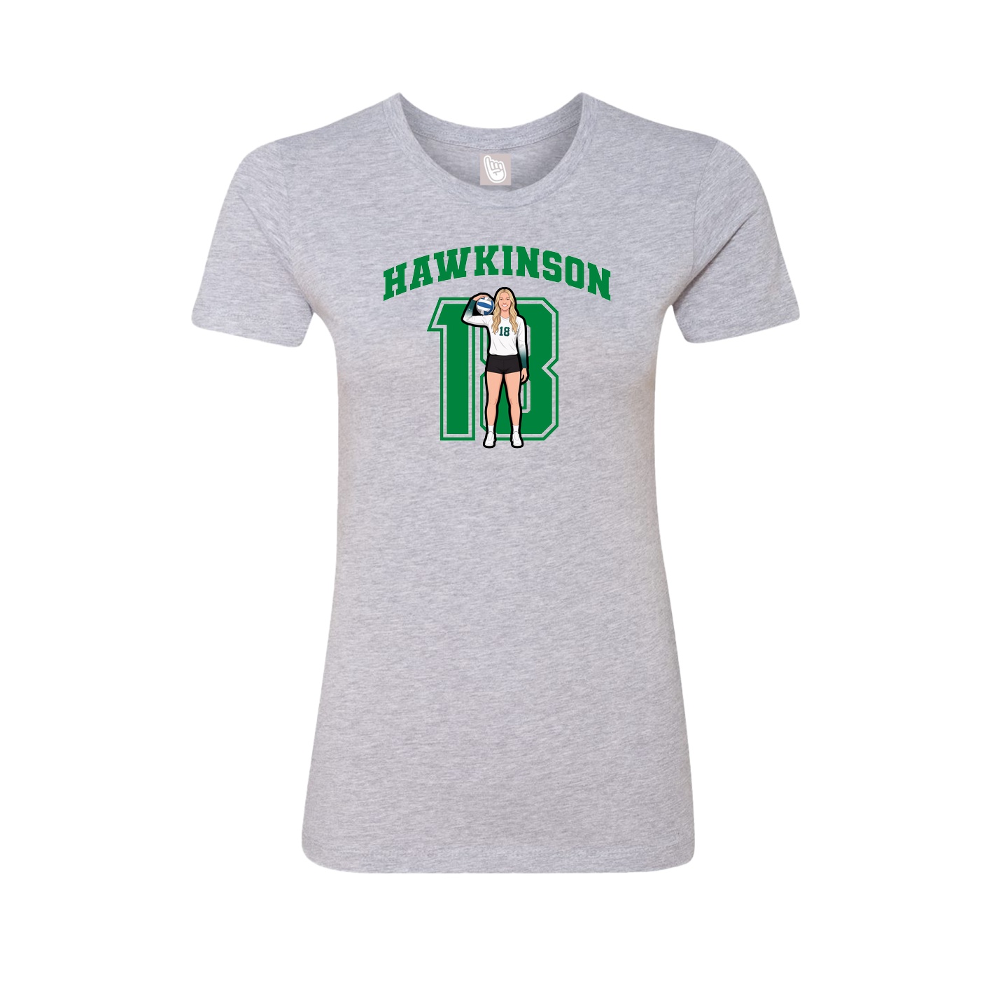 Fitted Women's Tee — Number in Grey