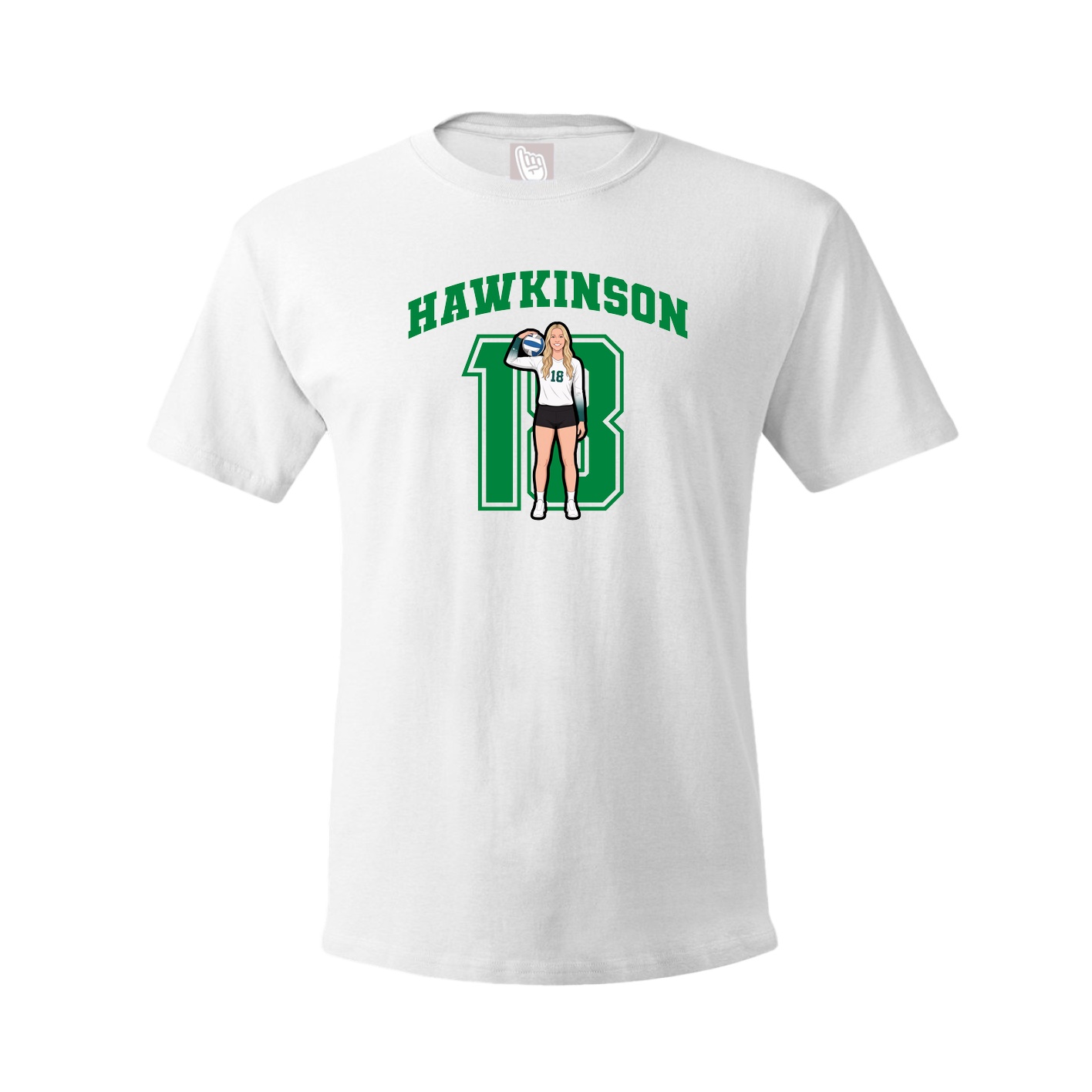 Youth Tee — Number in White