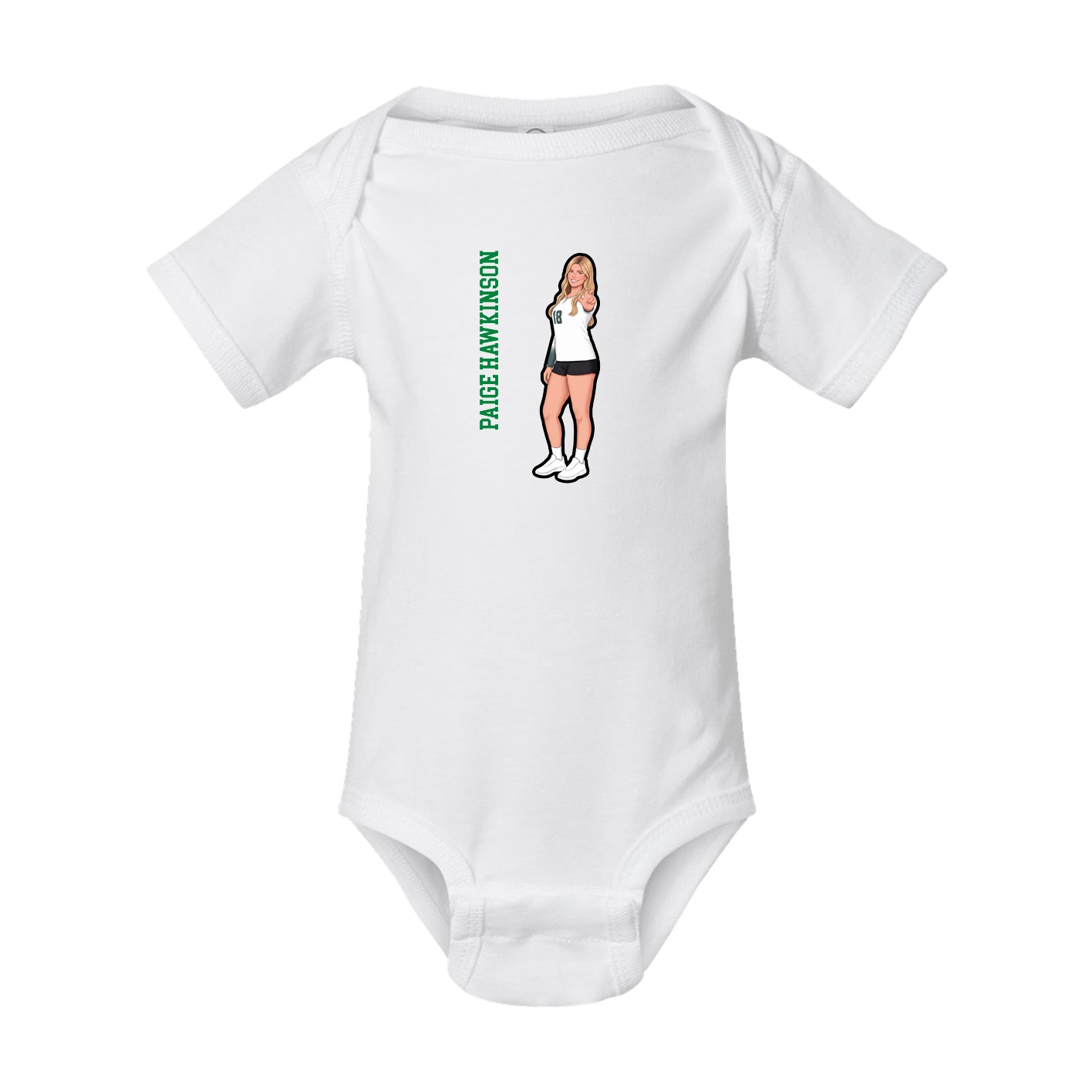 Baby Onesie — Name Vertical in White