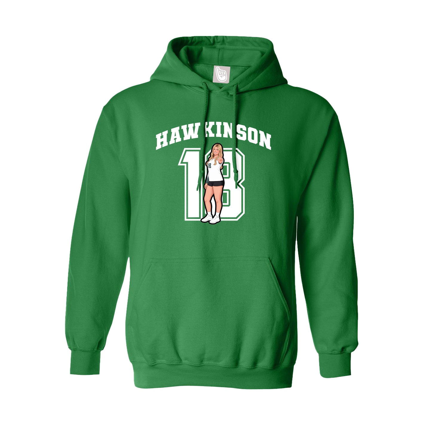 Youth Hoodie — Number in Green