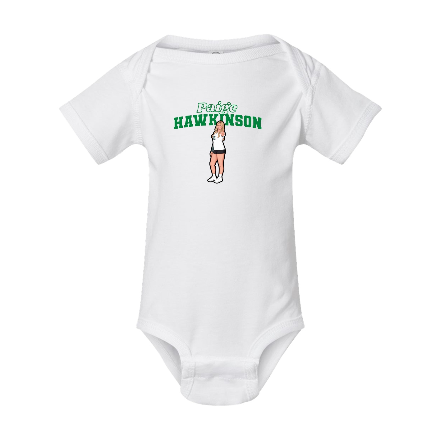 Baby Onesie — Name Arch in White