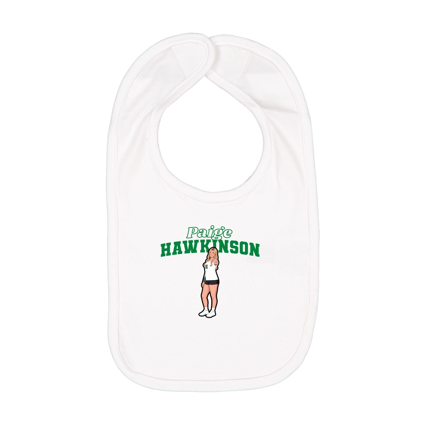 Infant Bib — Name Arch in White
