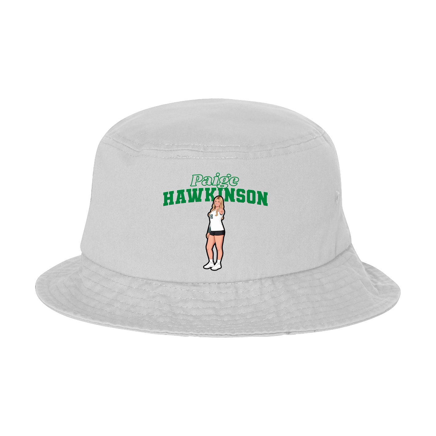 Bucket Cap — Name Arch in White
