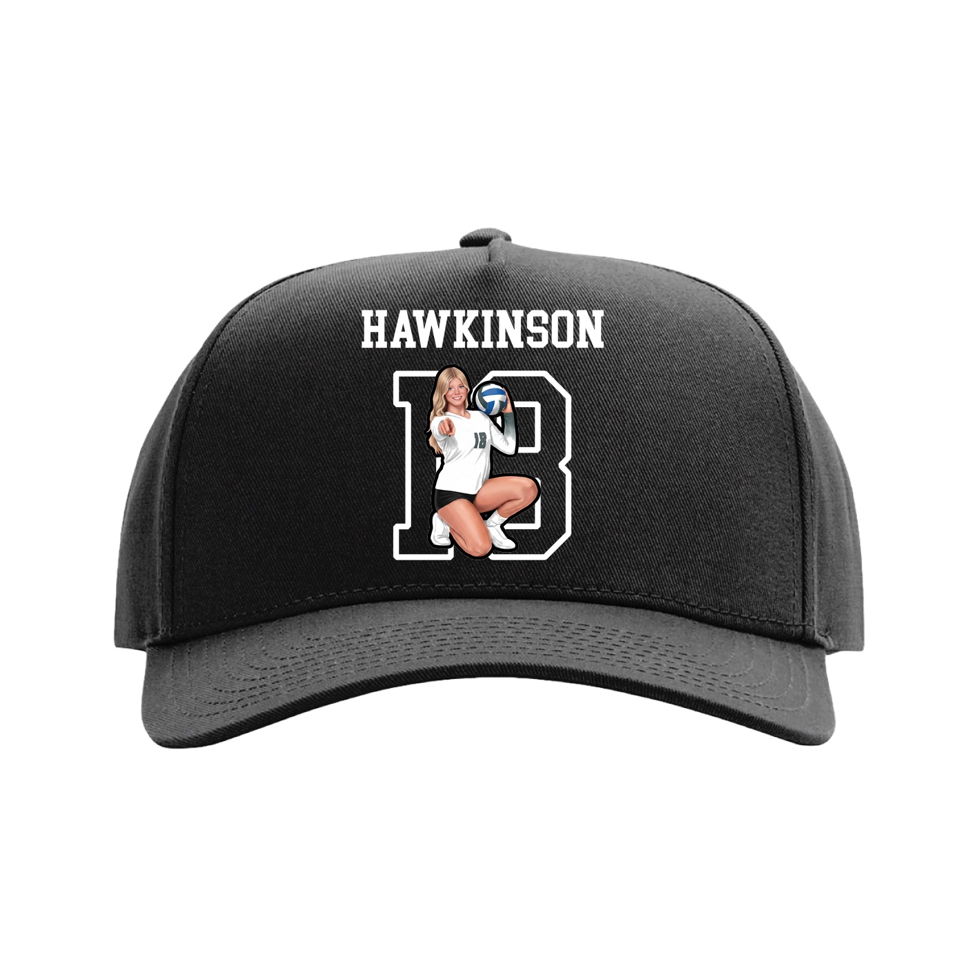 Full Fabric Five-Panel Champ Cap — Shirsey in Black