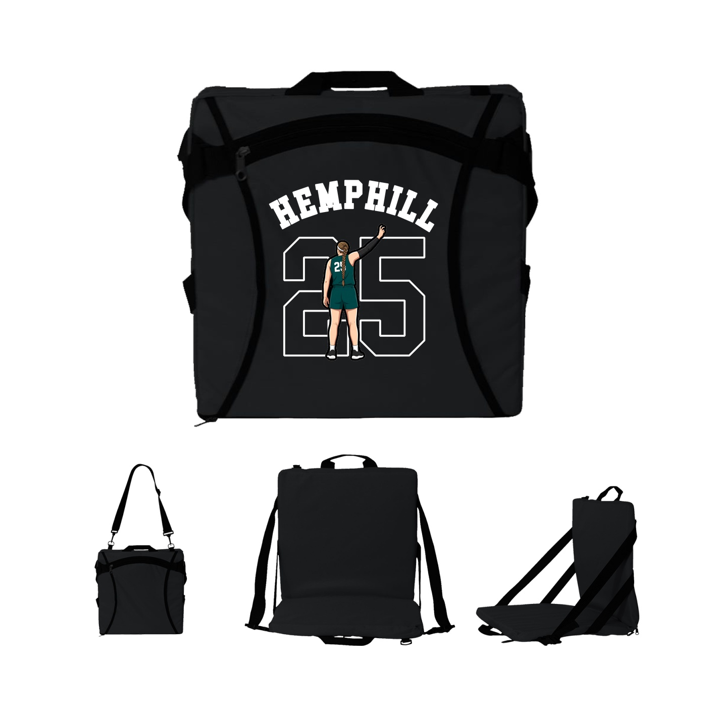Folding Stadium Seat — Shirsey Arch in Black