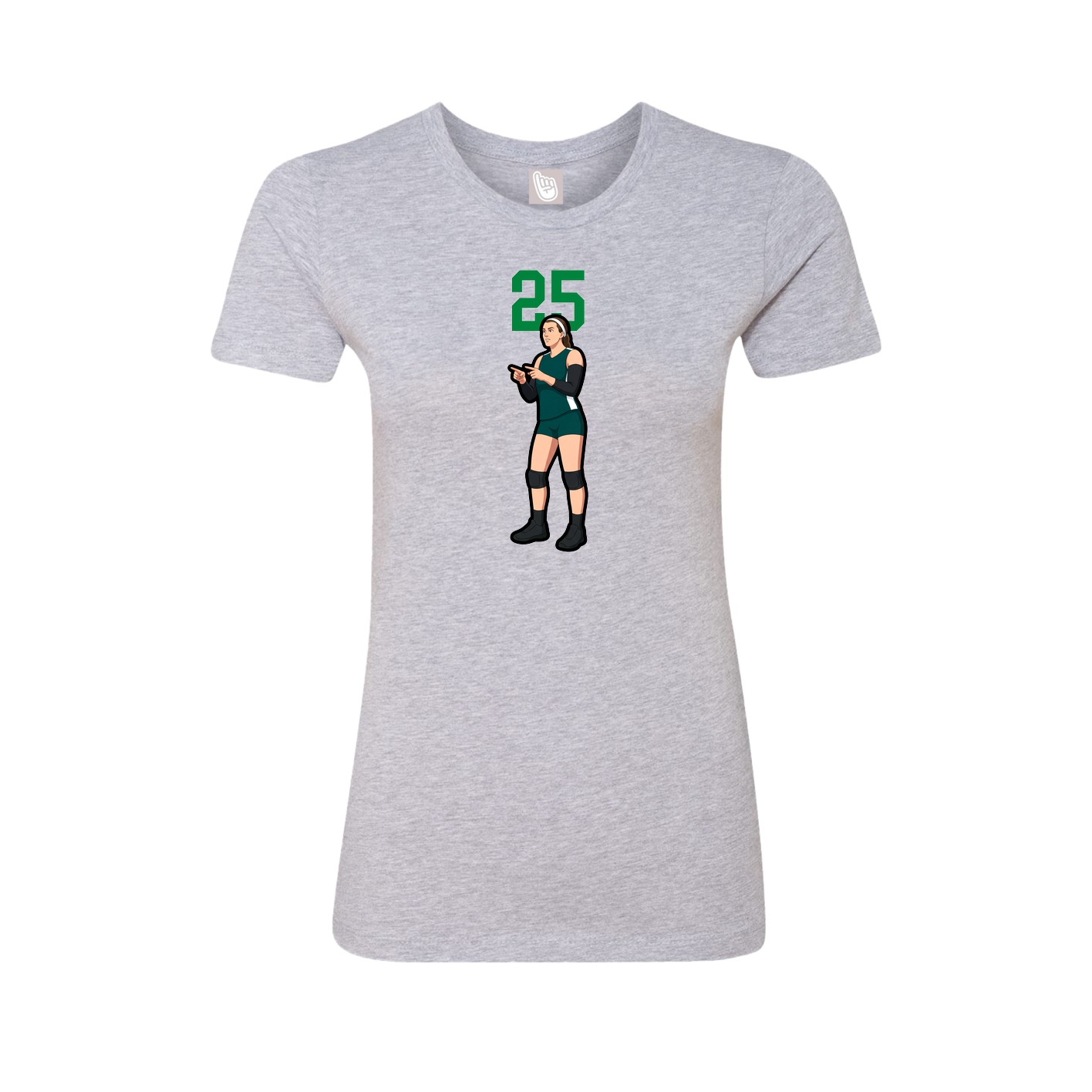 Womens Tee — Number Top in Grey