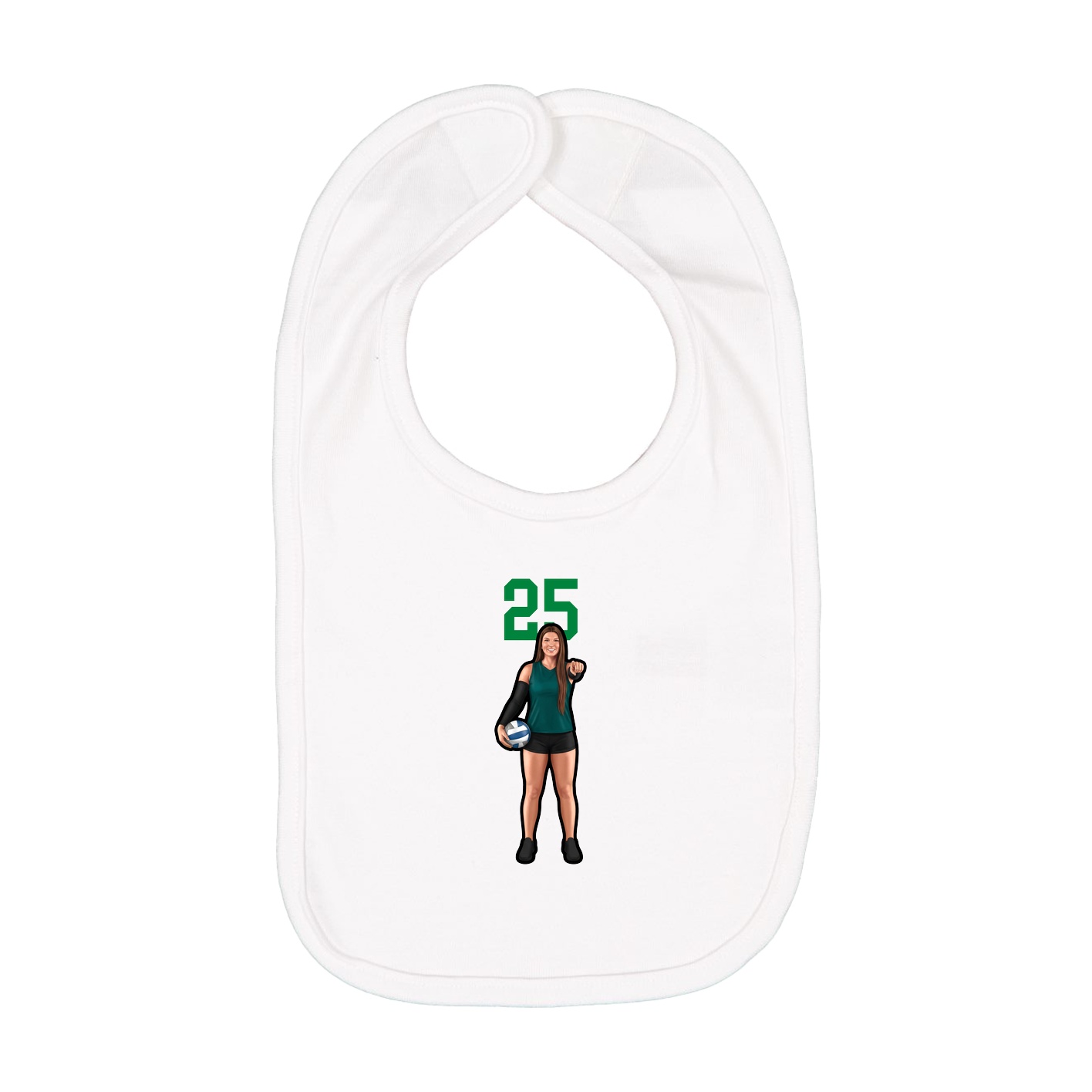 Infant Bib — Number Top in White