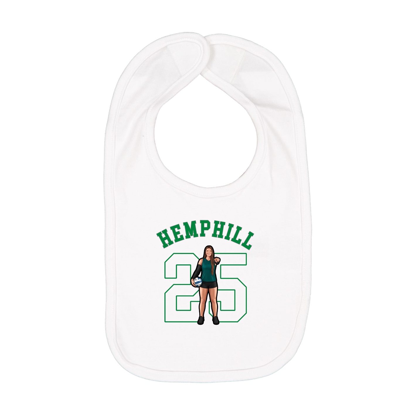 Infant Bib — Shirsey Arch in White