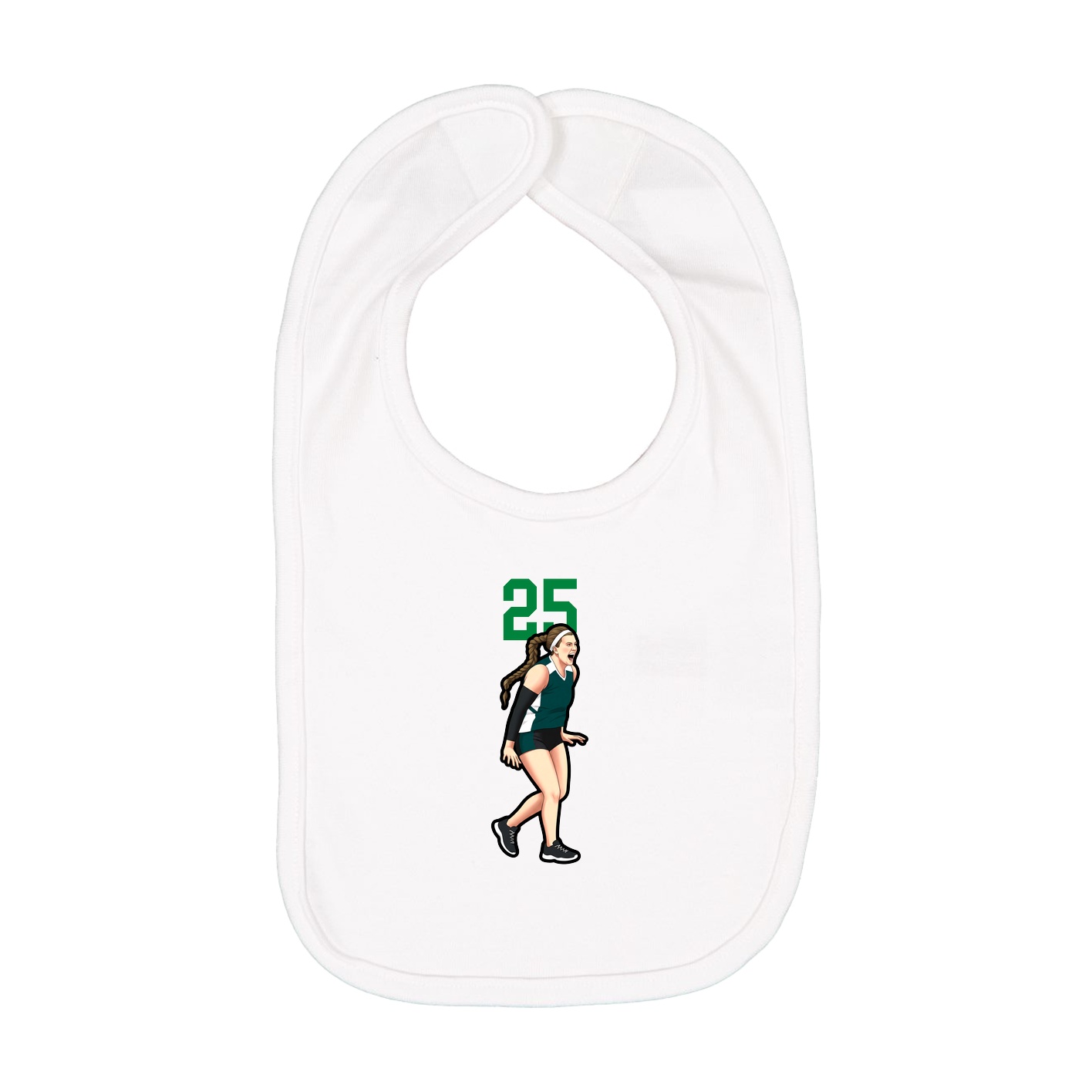 Infant Bib — Number Top in White