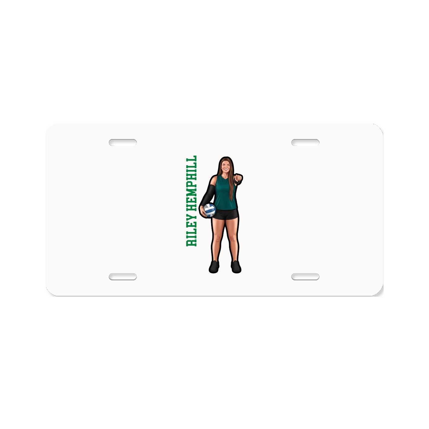 License Plate — Name Vertical in Classic