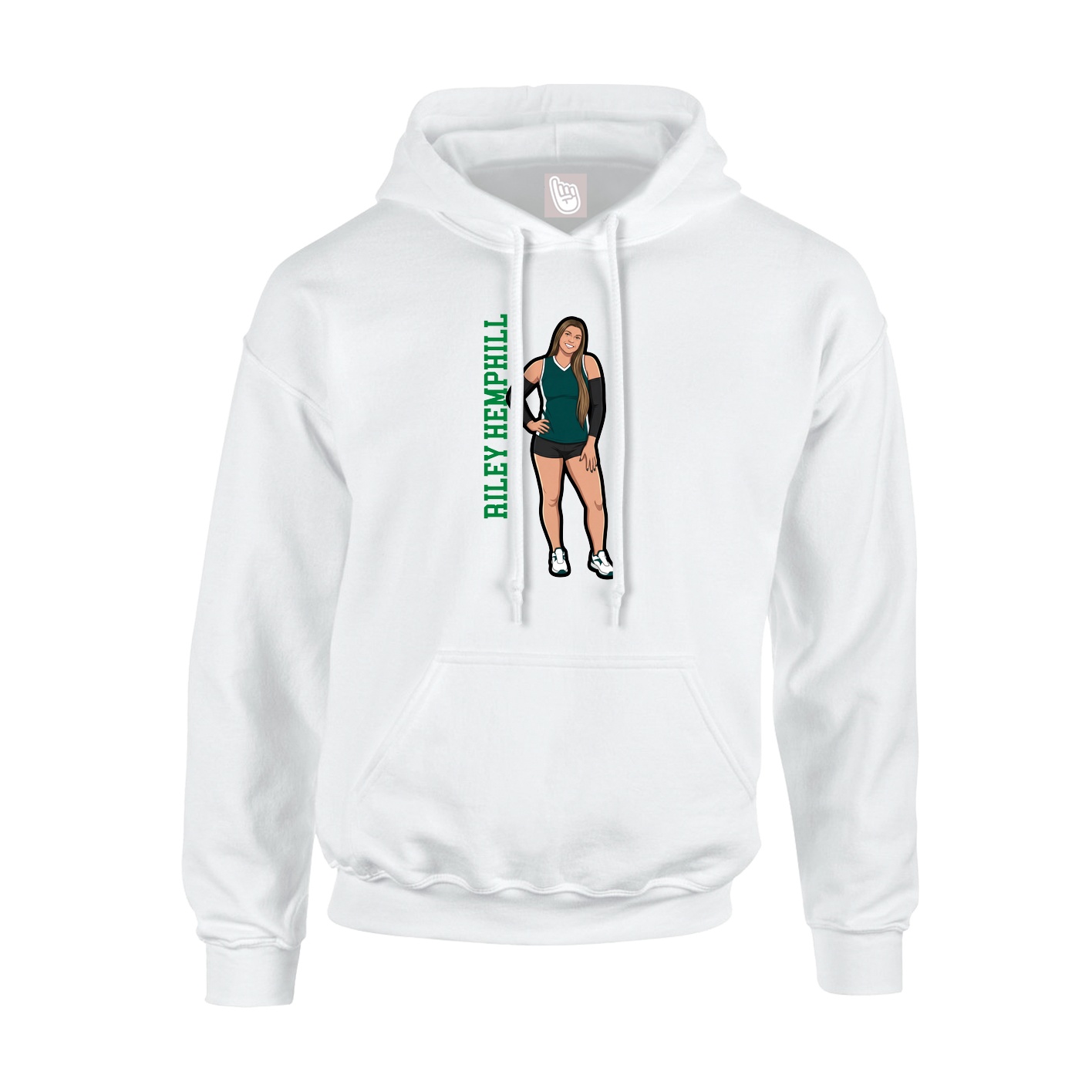 Hoodie — Name Vertical in White