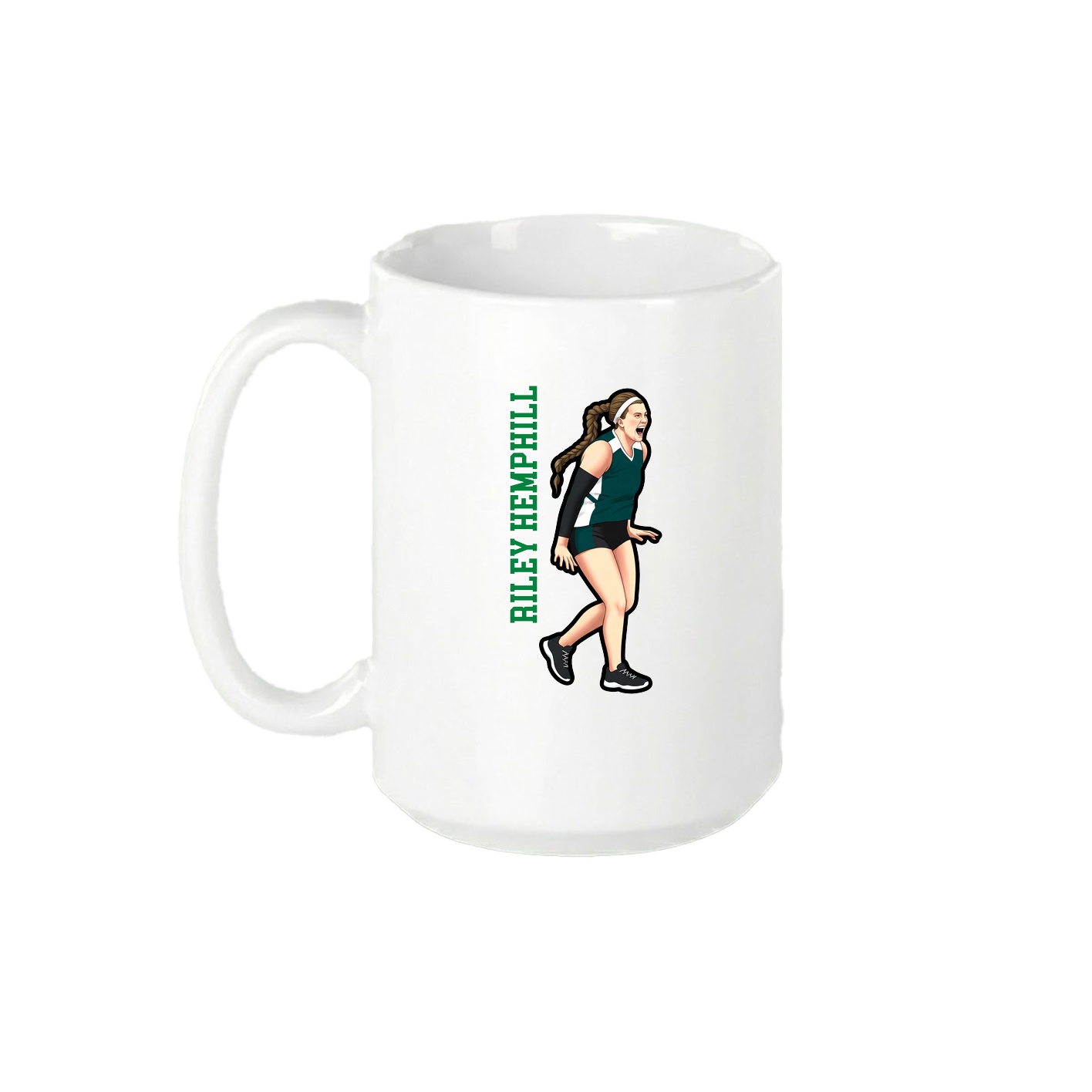 15oz Coffee Mug — Name Vertical in White