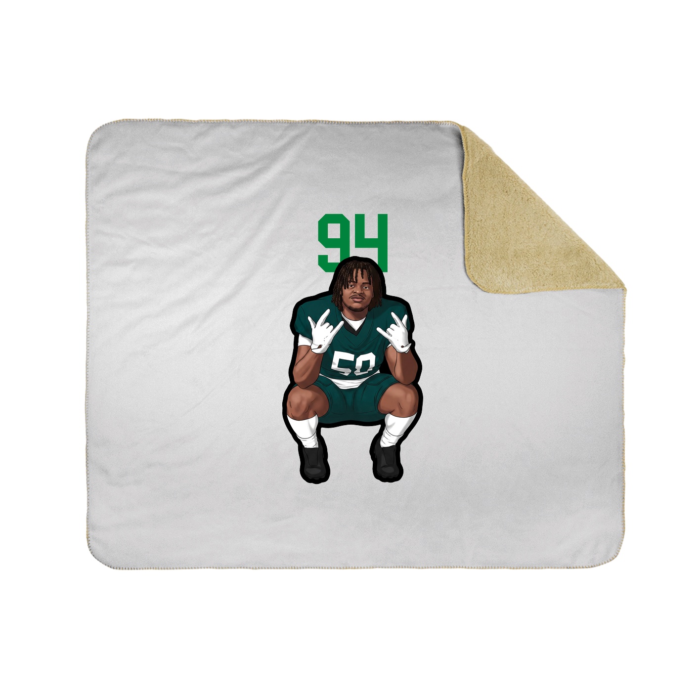 Throw Blanket — Number Top in White