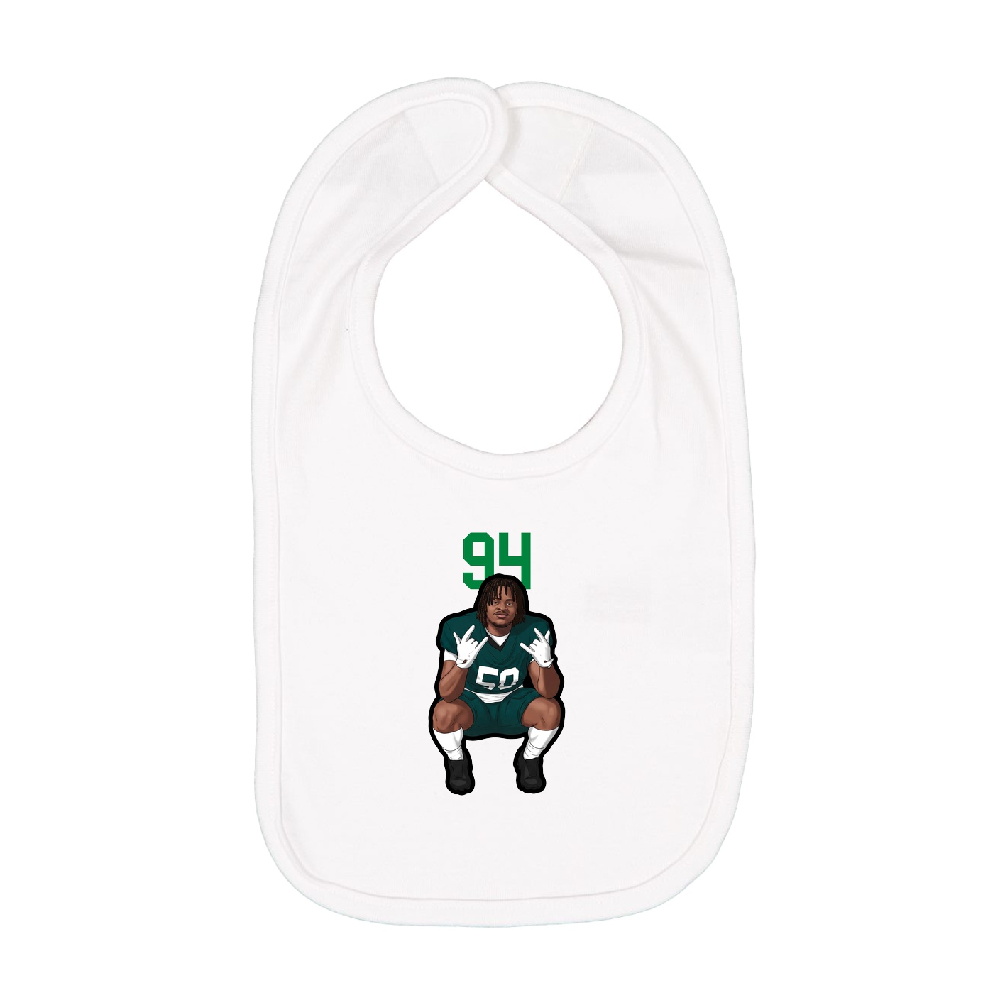 Infant Bib — Number Top in White