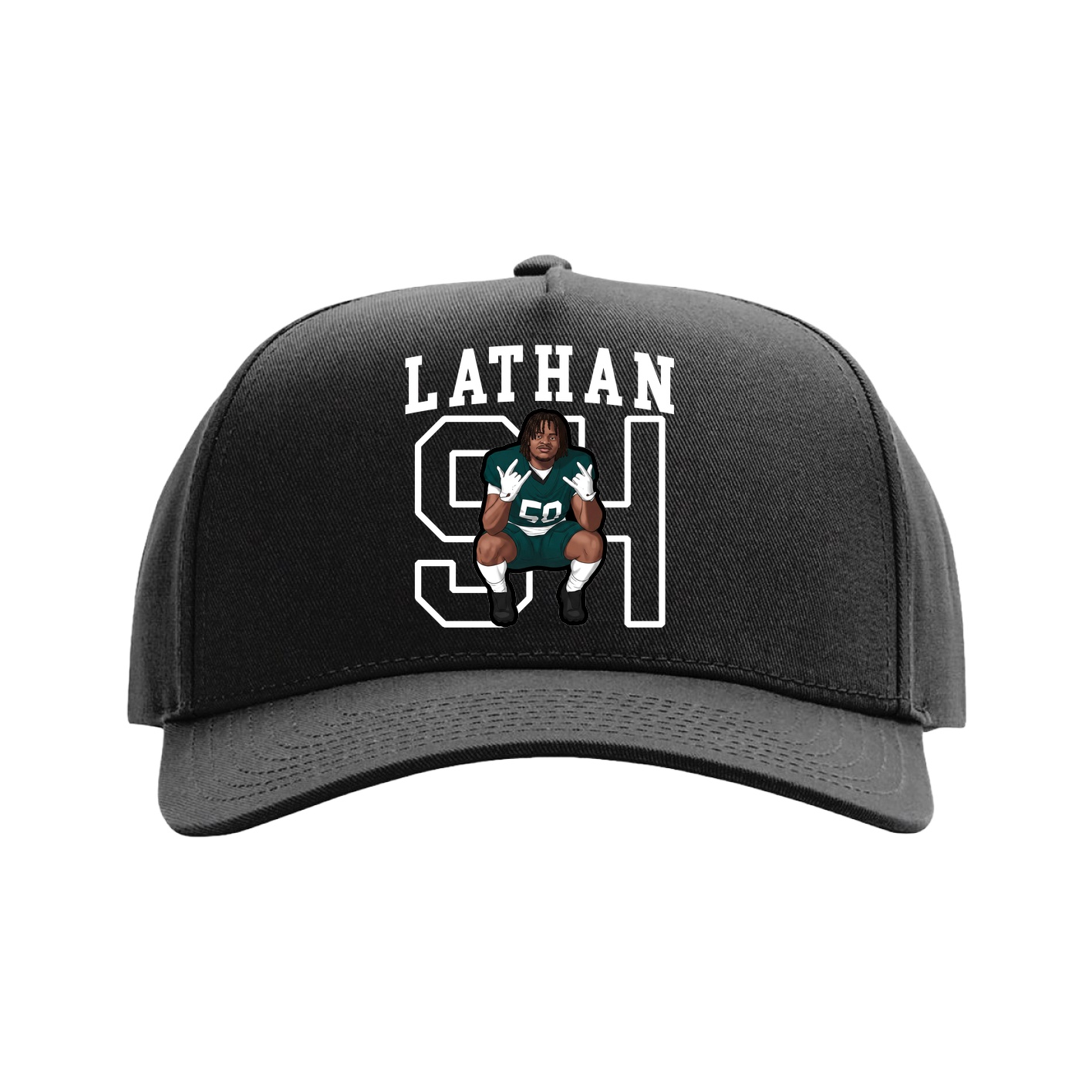 Full Fabric Five-Panel Champ Cap — Shirsey in Black