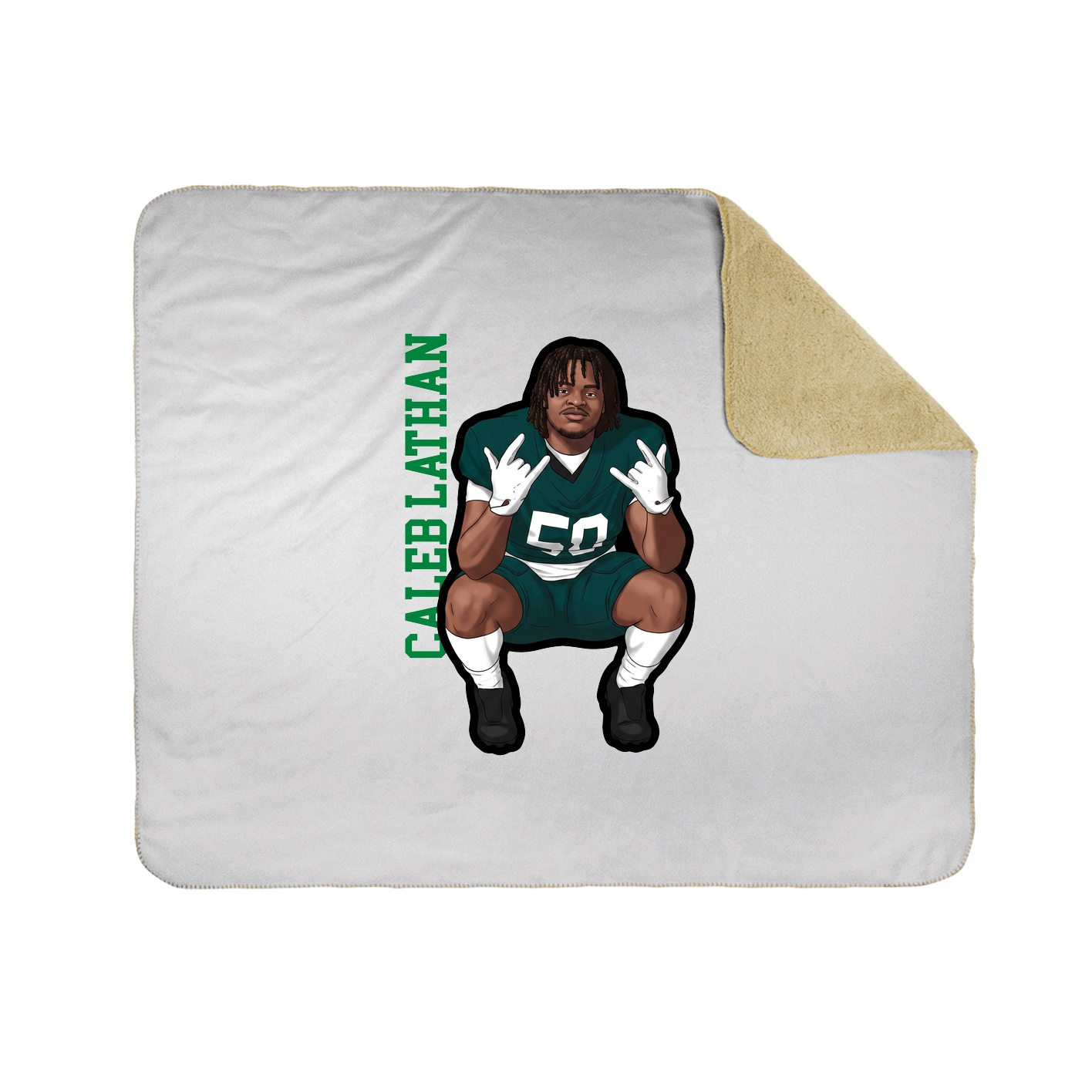 Throw Blanket — Name Vertical in White