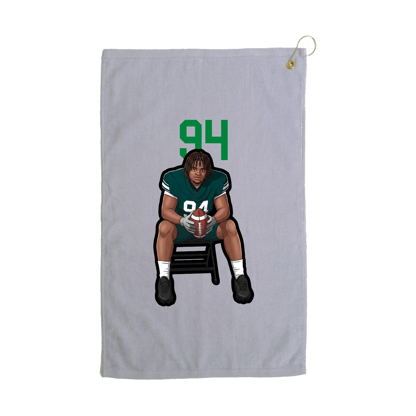Golf Towel — Number Top in Grey
