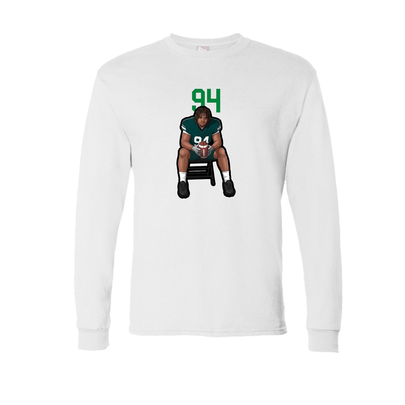 Long Sleeve Tee — Number Top in White