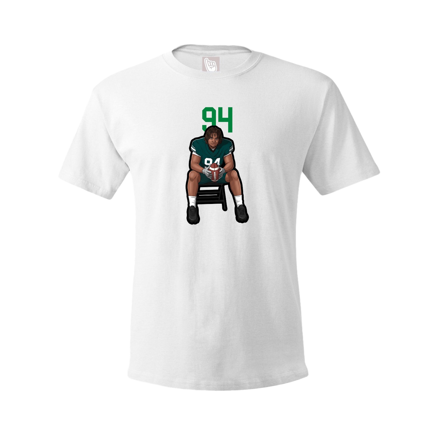 Youth Tee — Number Top in White