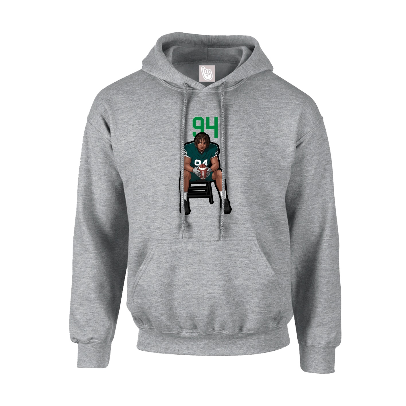 Hoodie — Number Top in Grey