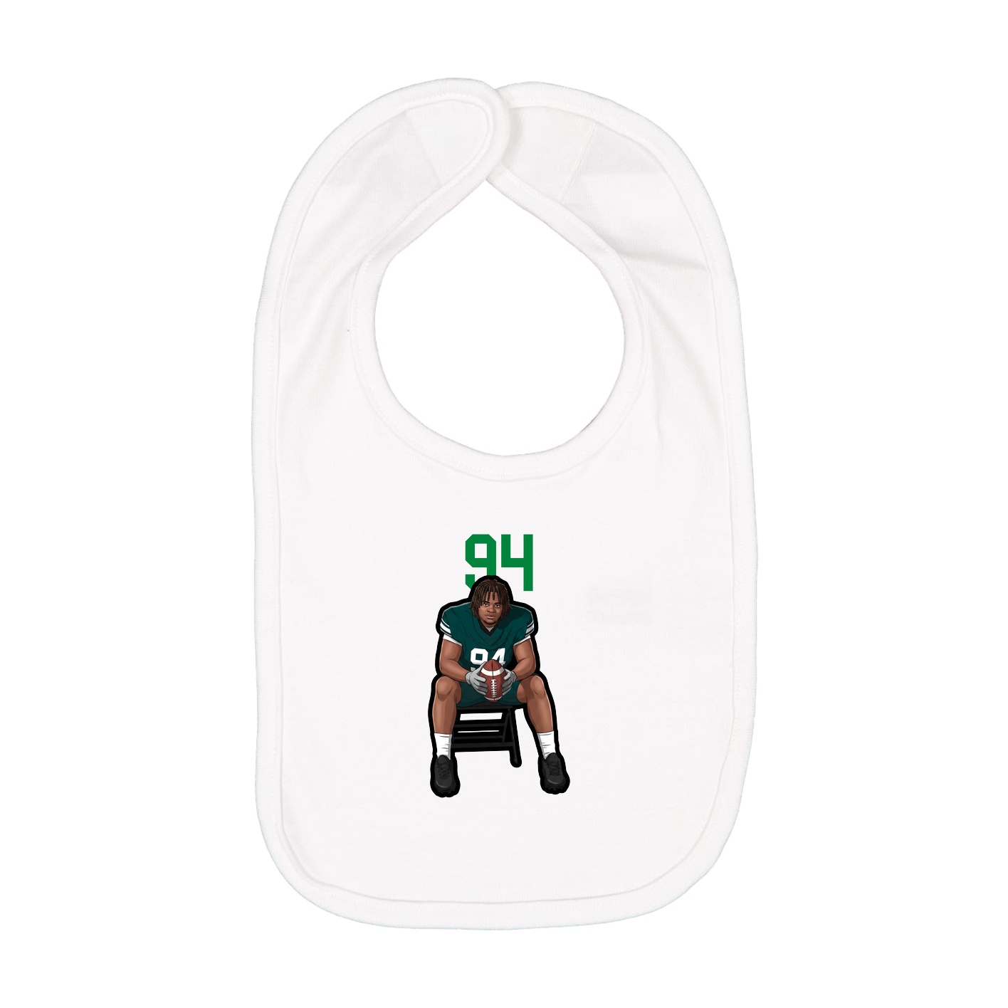 Infant Bib — Number Top in White