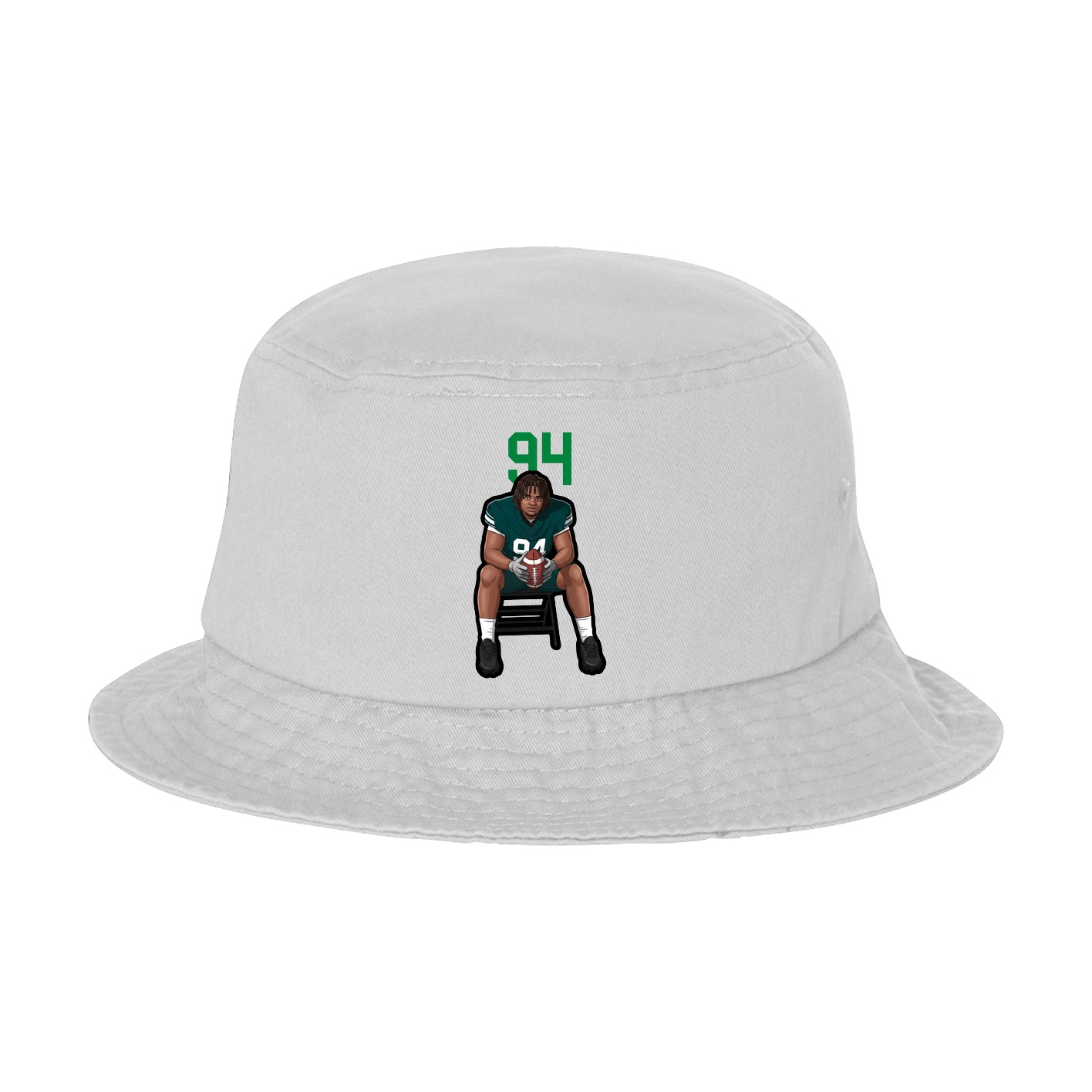Bucket Cap — Number Top in White