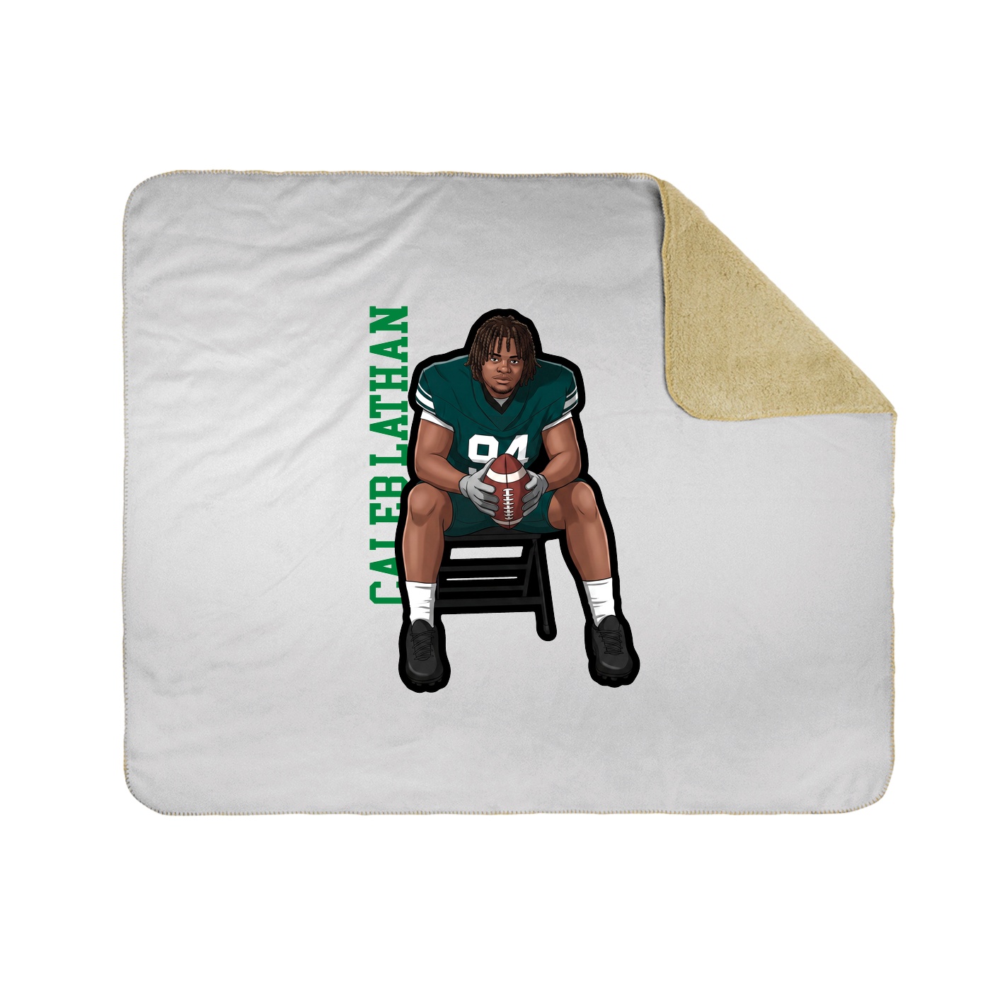 Throw Blanket — Name Vertical in White