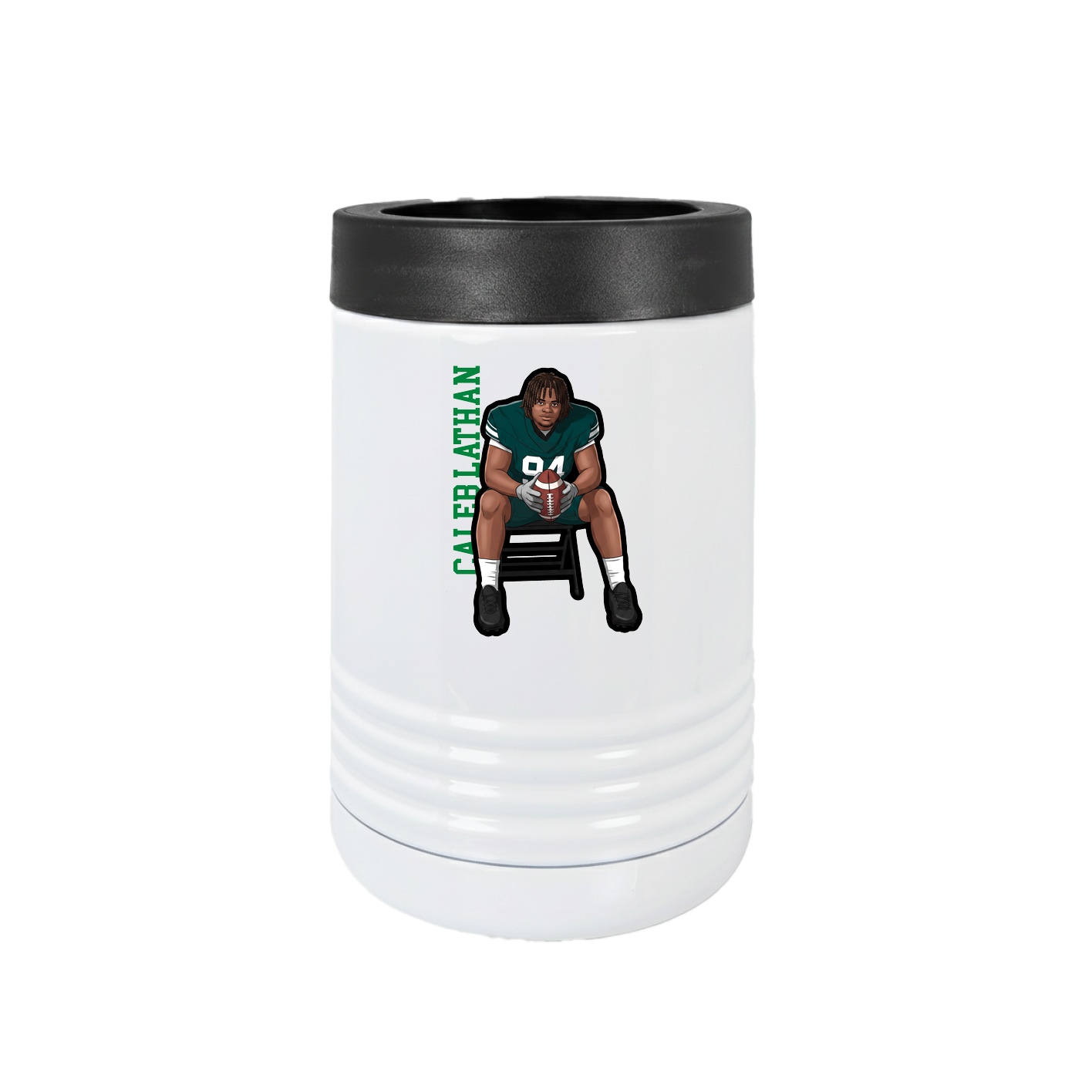 Beverage Holder — Name Vertical in White