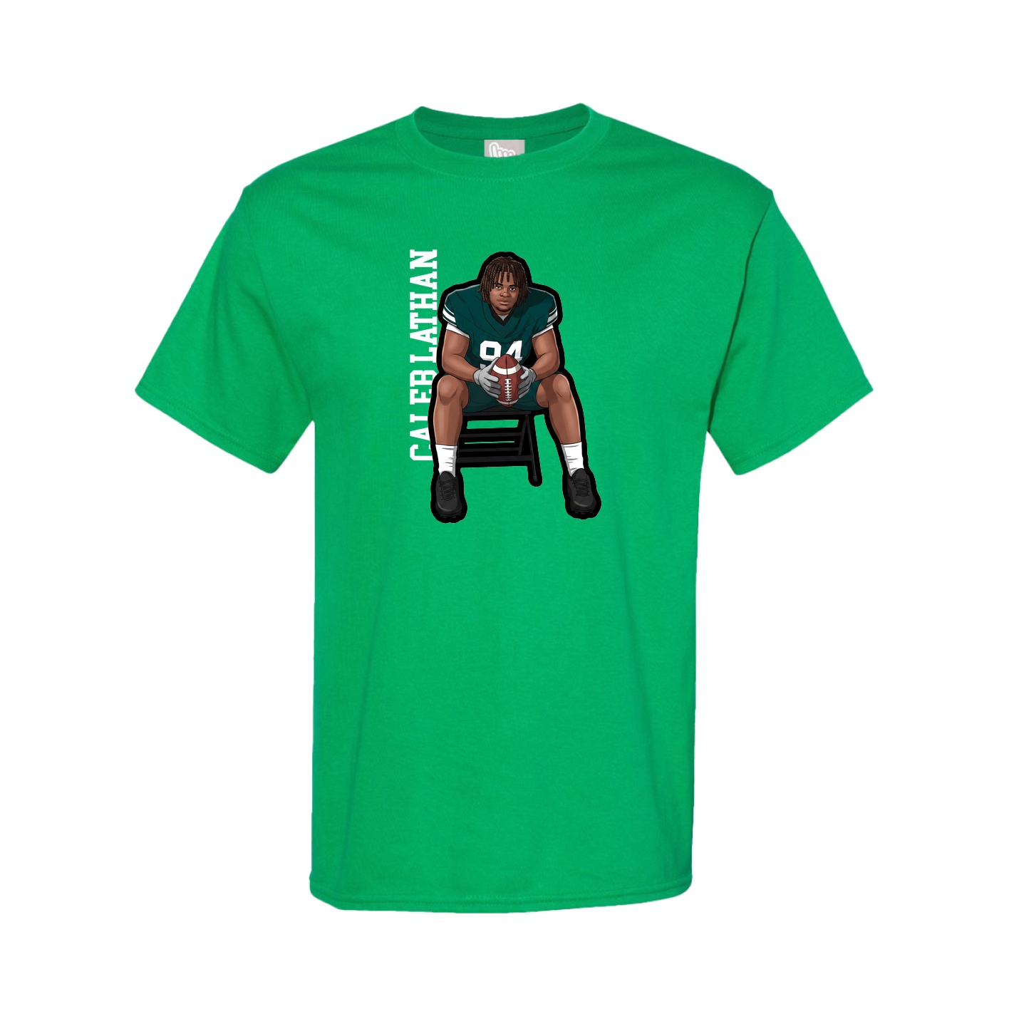 Youth Tee — Name Vertical in Green