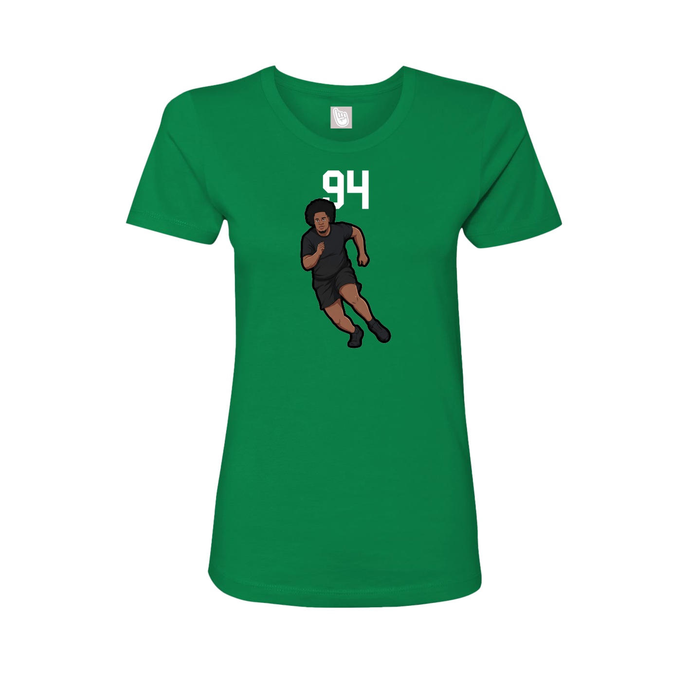 Fitted Women's Tee — Number Top in Green
