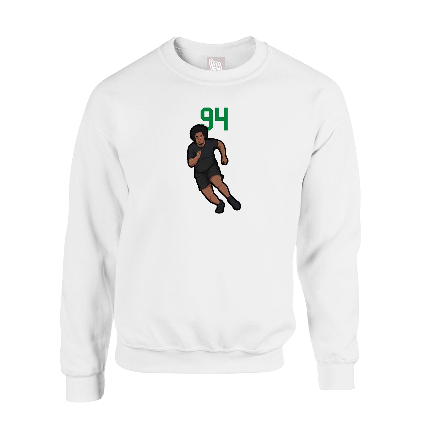 Fleece Crew — Number Top in White