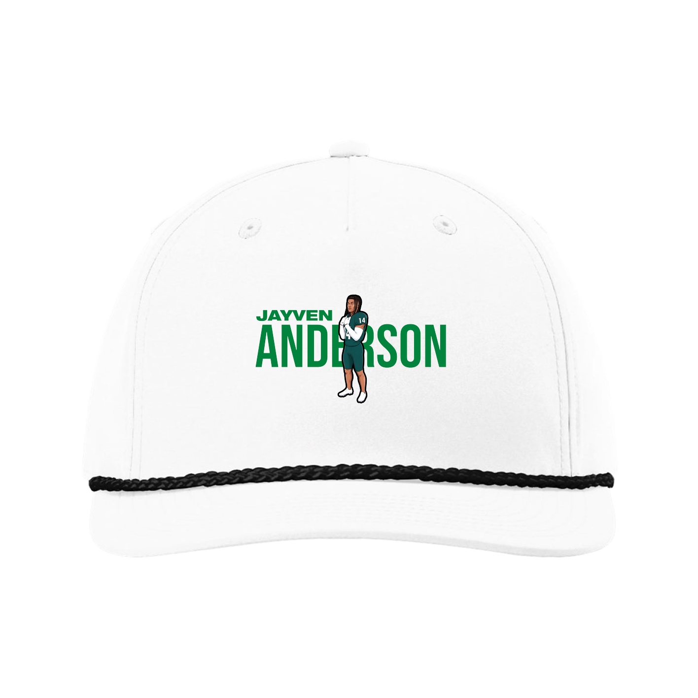 Five-Panel Classic Rope Cap — Player Name in White