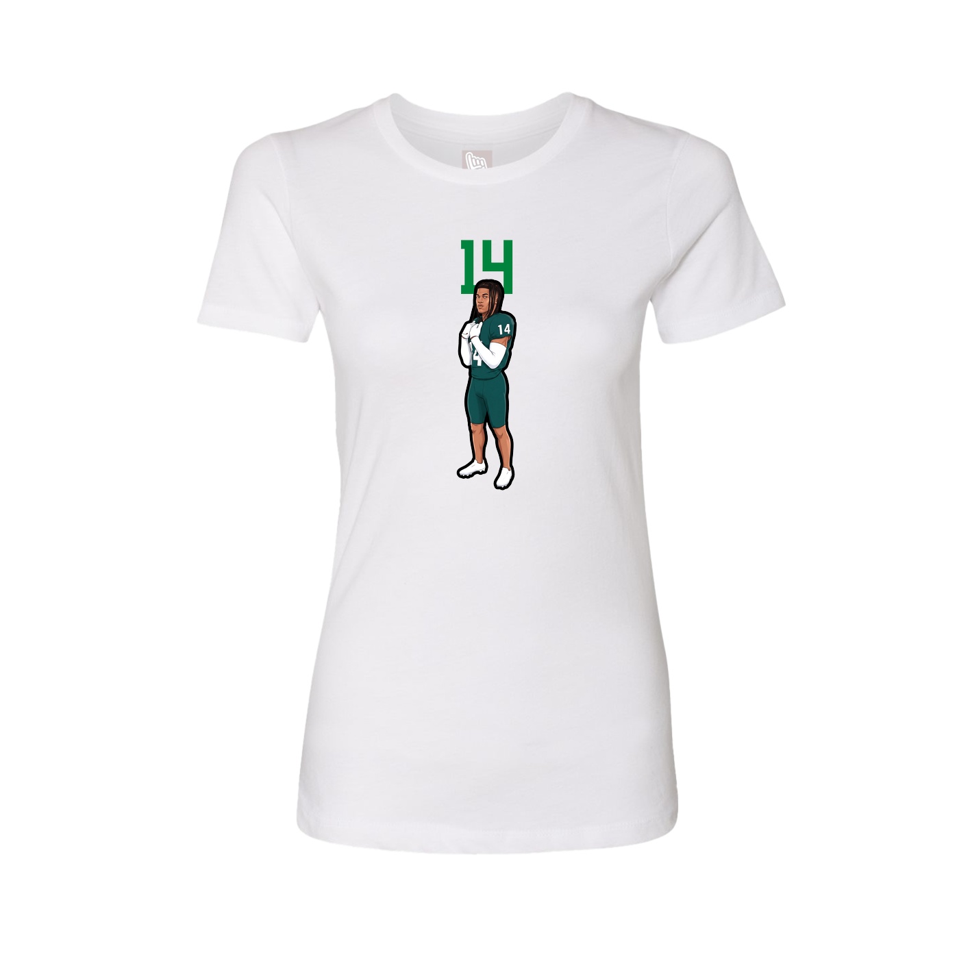 Fitted Women's Tee — Number Top in White