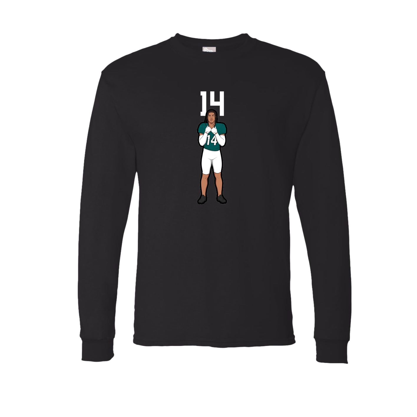 Long Sleeve Tee — Number Top in Black