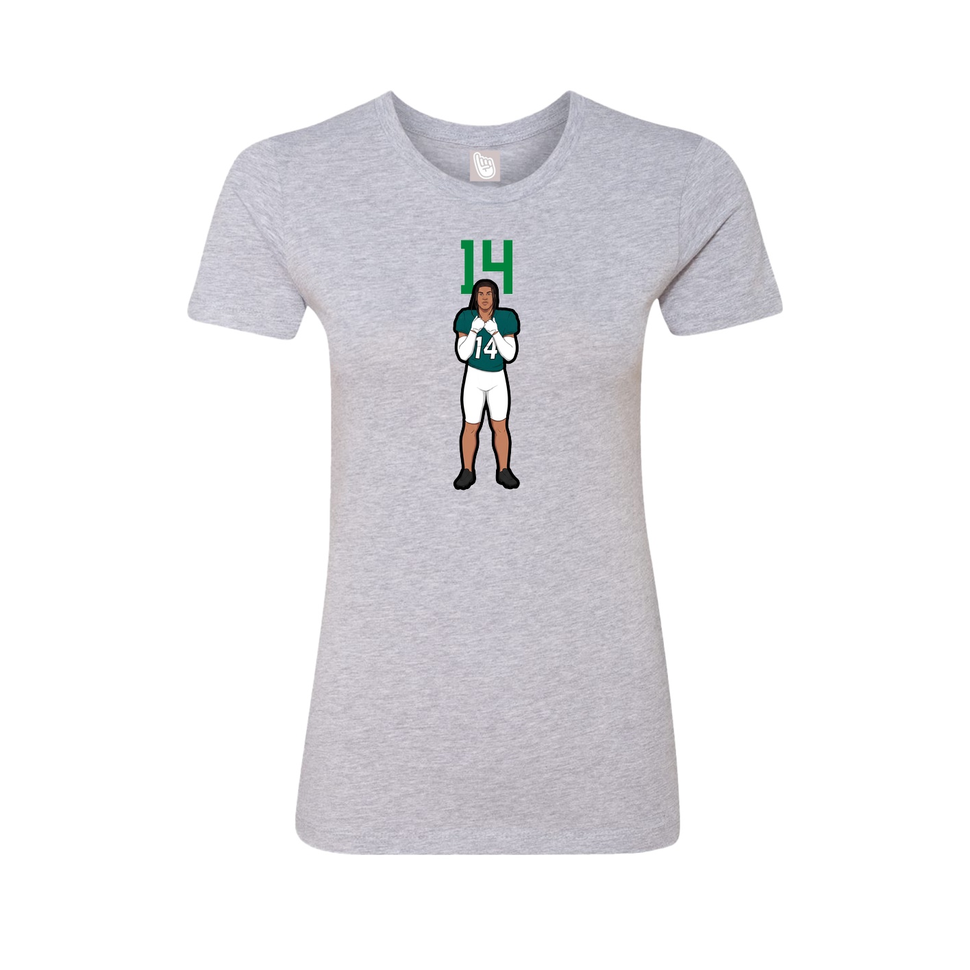 Fitted Women's Tee — Number Top in Grey