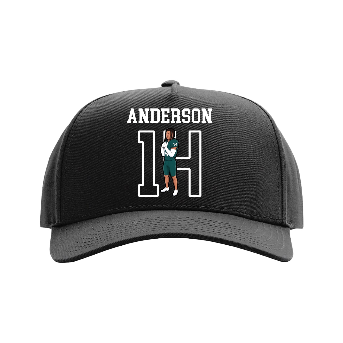 Full Fabric Five-Panel Champ Cap — Shirsey in Black